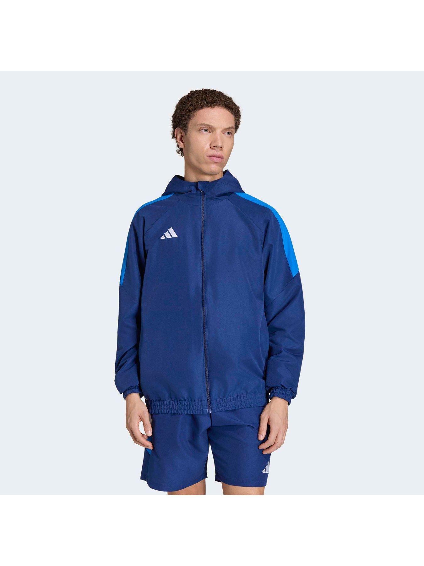 adidas Mens Tiro Football Hooded Track Top - Dark Blue