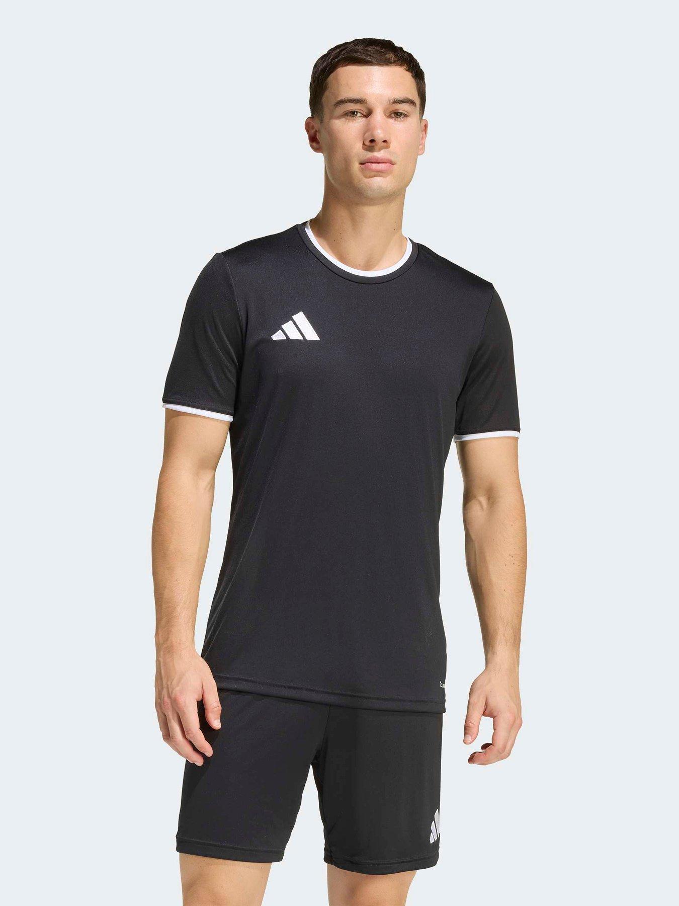 adidas: Mens Entrada 26 Short Sleeve Football T-Shirt - Black