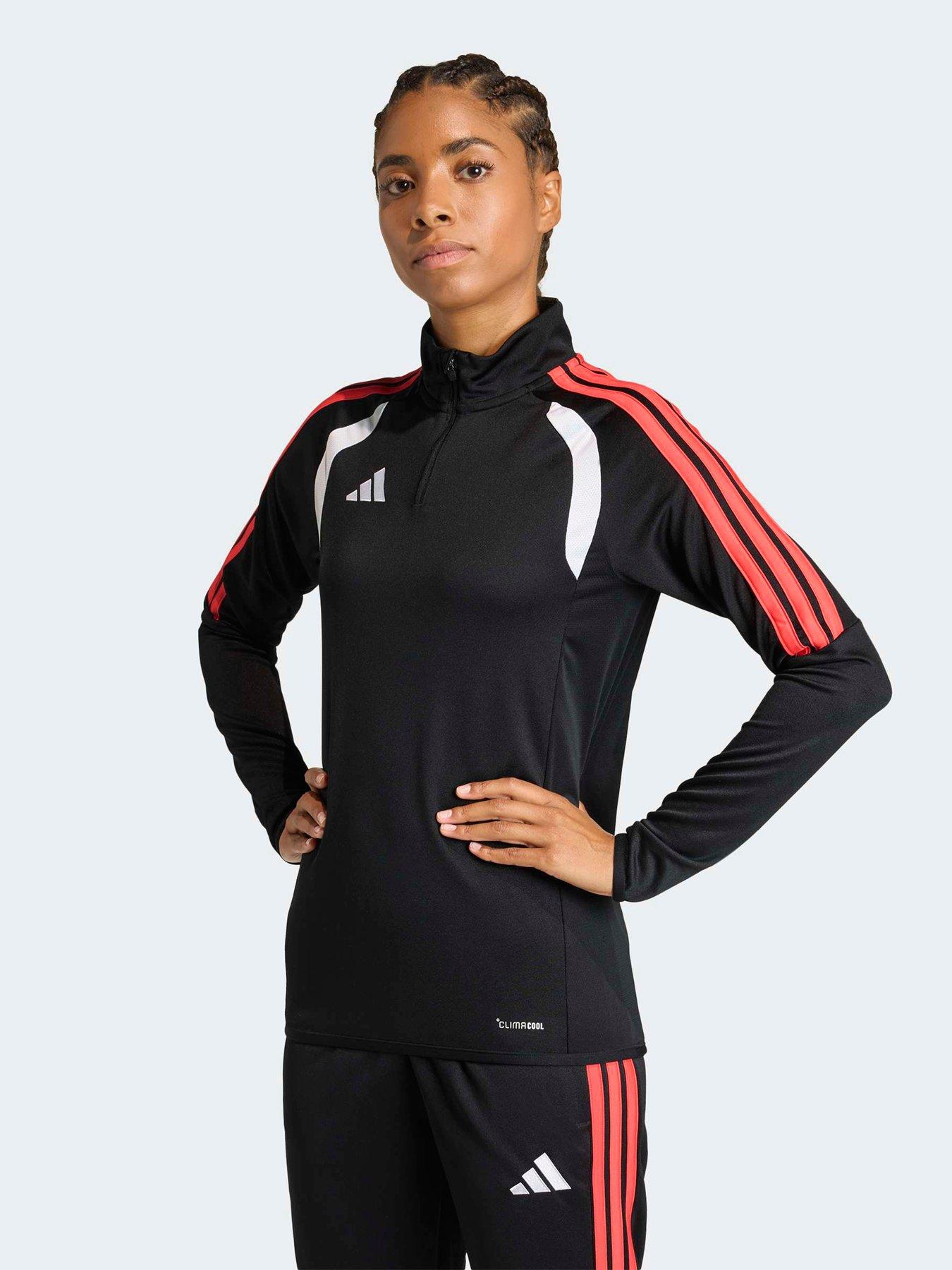 adidas Womens Tiro 26 Football 1/4 Zip Top - Black