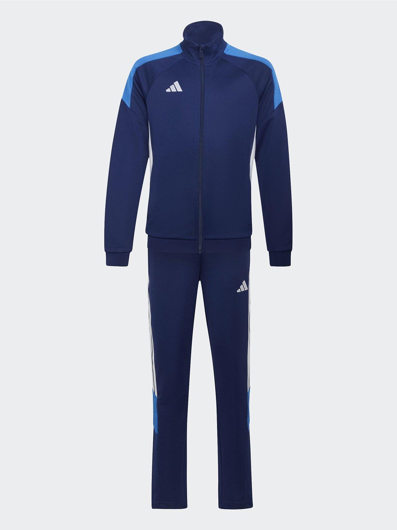 adidas Junior Tiro Football Tracksuit, Dkblue/Broyal/White, Size 13-14 Years