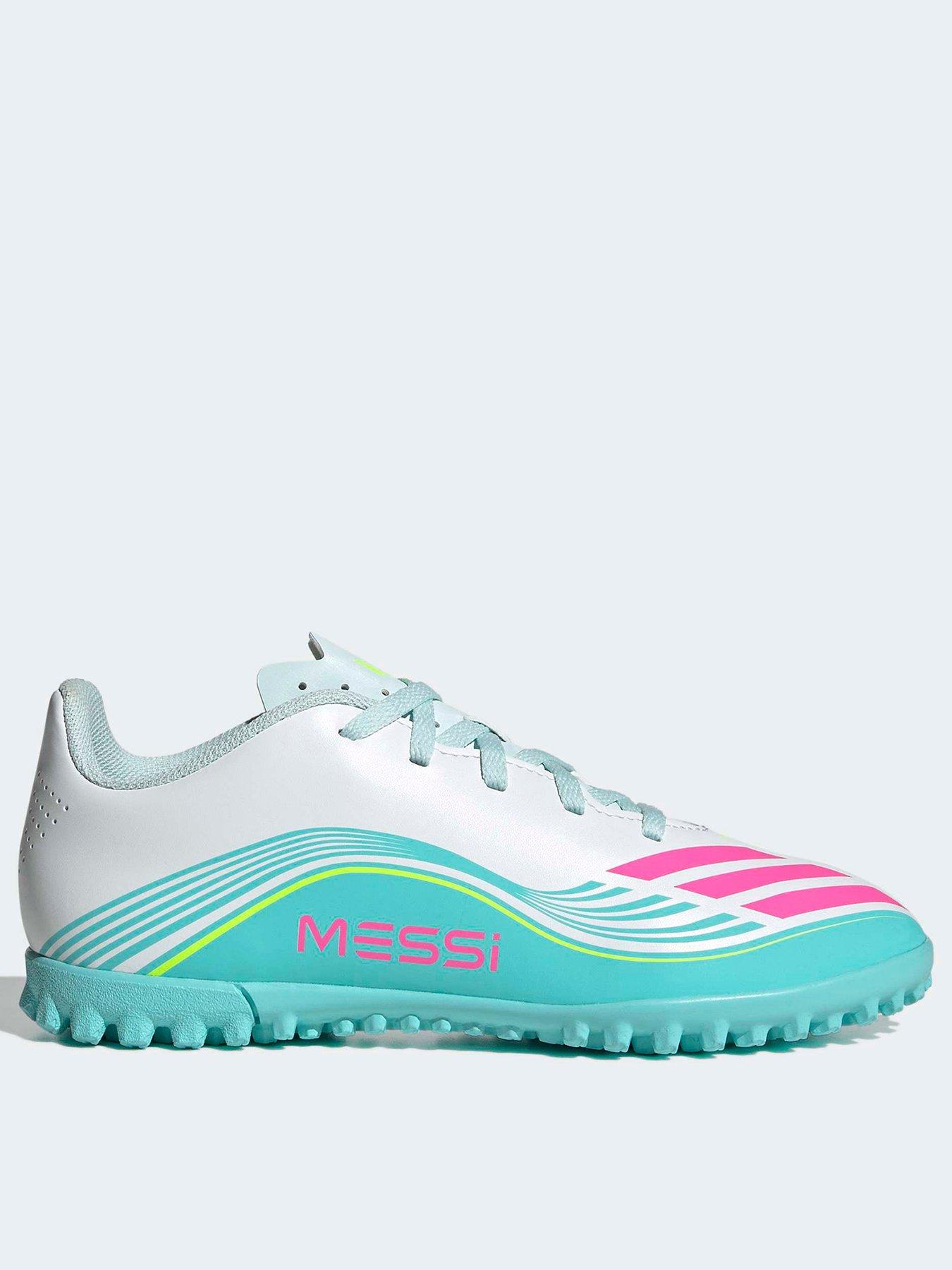 adidas Junior F50 Messi Club Astro Turf Football Boots - White