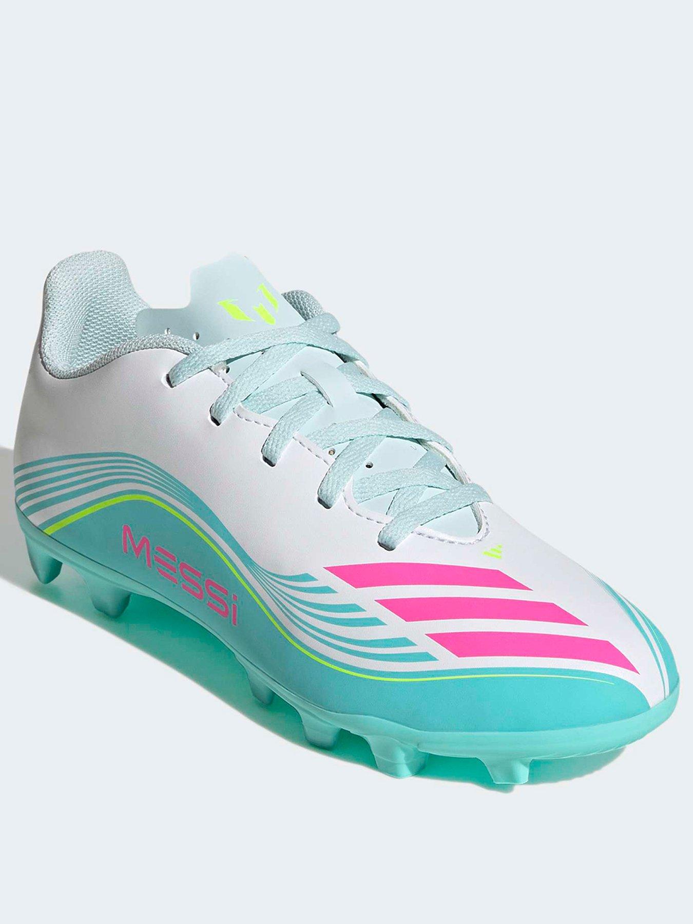 Image 2 of 6 of adidas Junior F50 Messi Club Firm Ground Football Boots - White