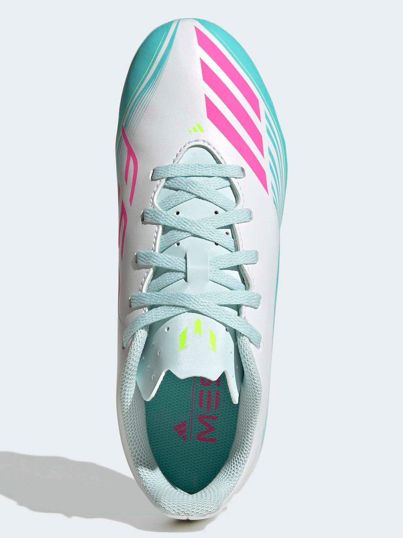 Image 4 of 6 of adidas Junior F50 Messi Club Firm Ground Football Boots - White