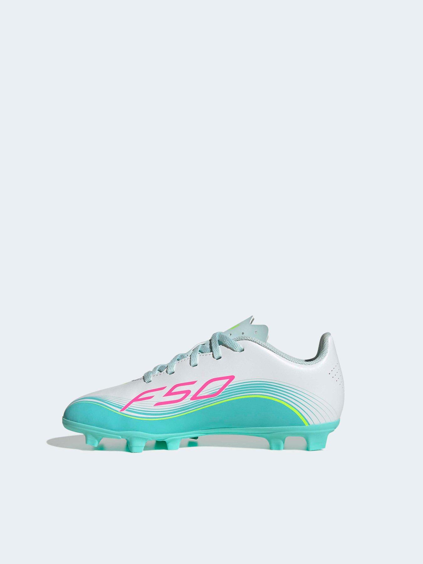 Image 6 of 6 of adidas Junior F50 Messi Club Firm Ground Football Boots - White