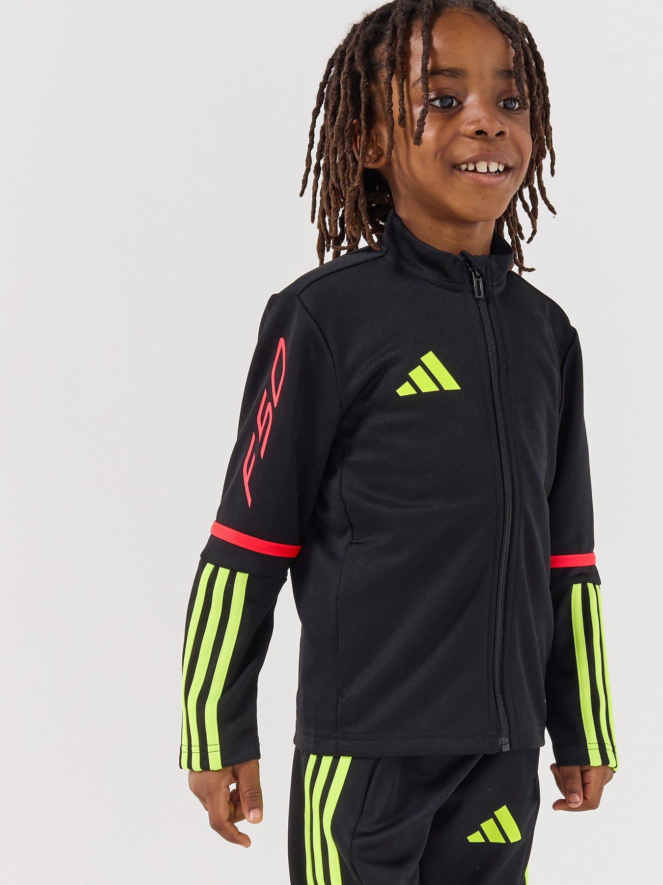 Image 1 of 7 of adidas Junior F50 Squadra Football Tracksuit Top - Black