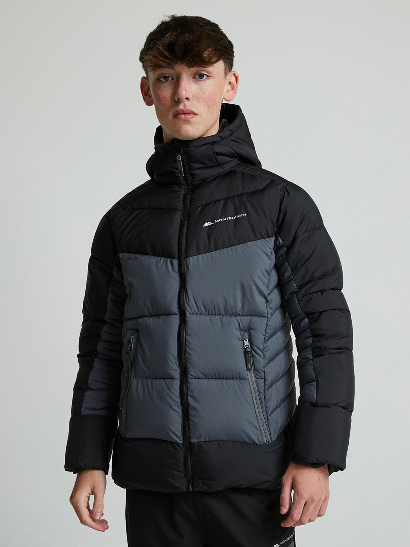 Monterrain Boys Apex 3.0 Puffer Jacket - Jet Black / Iron Gate