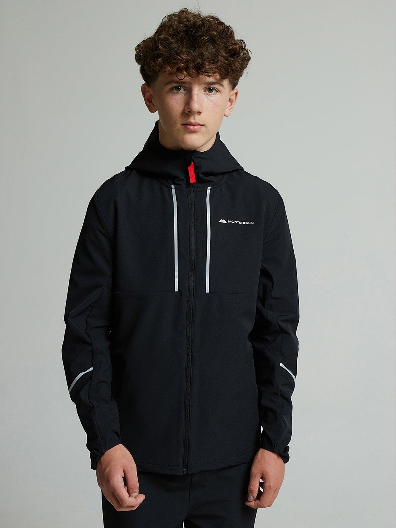 Monterrain Boys Beta Woven Jacket - Jet Black / High Risk Red