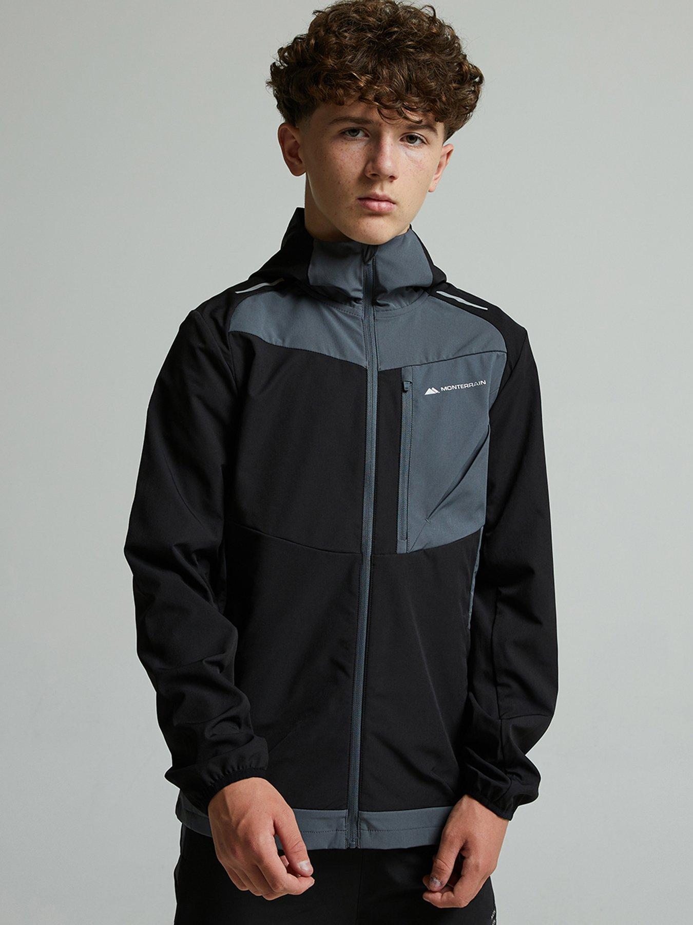 Monterrain Boys Deflect 20 Woven Zt Hood Jacket - Jet Black / Iron Gate