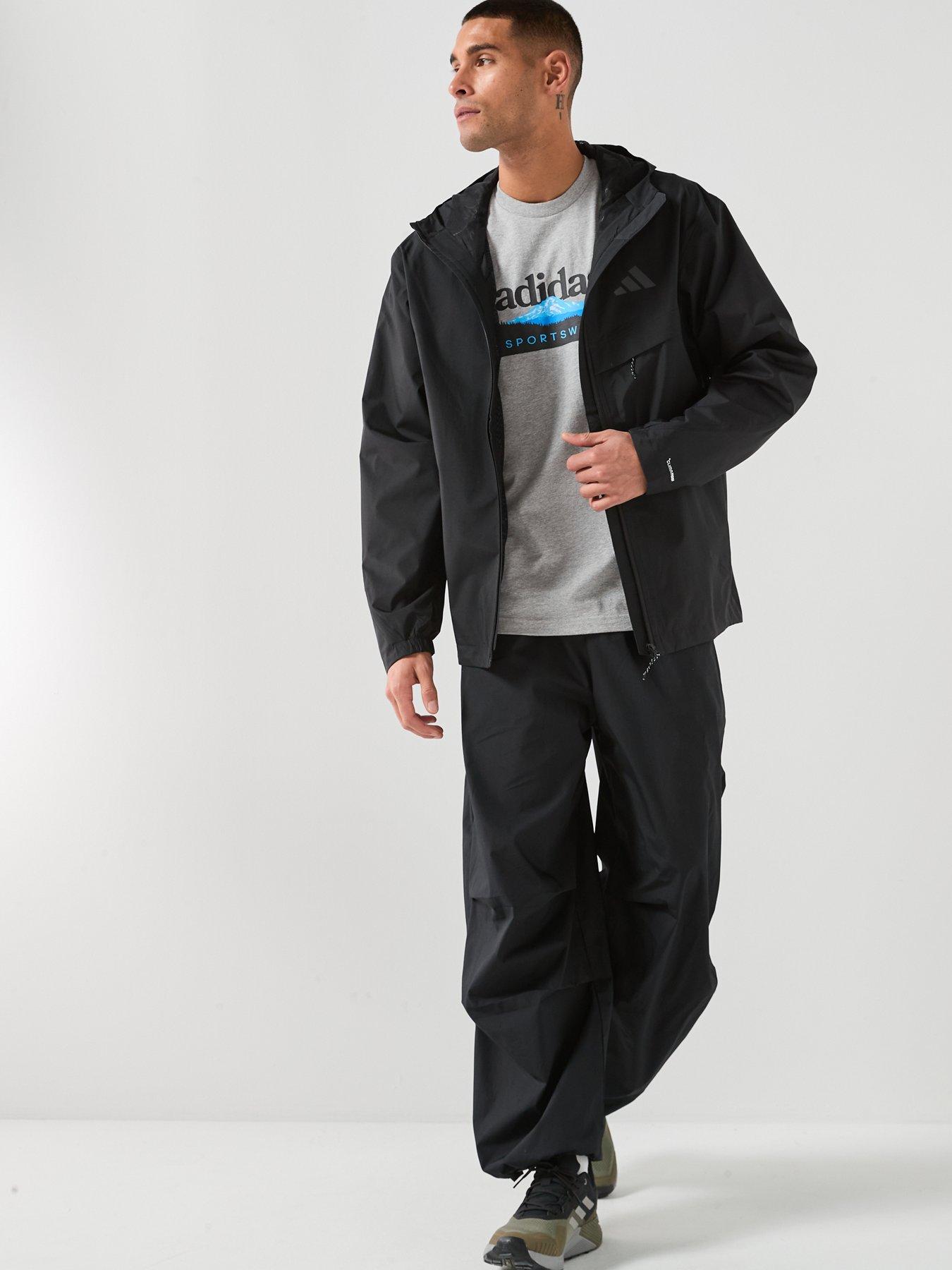 Image 3 of 6 of adidas Terrex Mens Mountain 2L Rain Jacket - Black