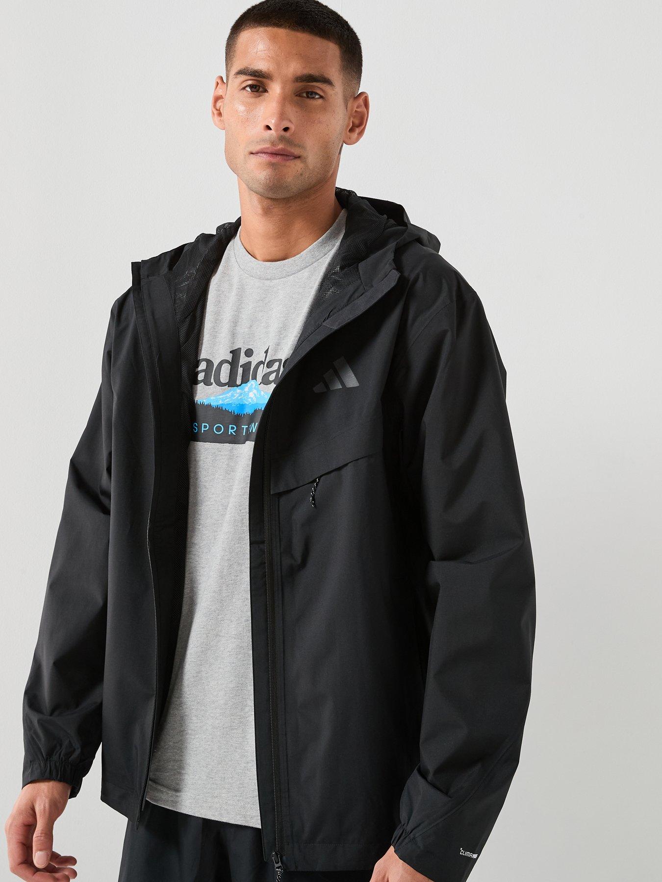 Image 4 of 6 of adidas Terrex Mens Mountain 2L Rain Jacket - Black