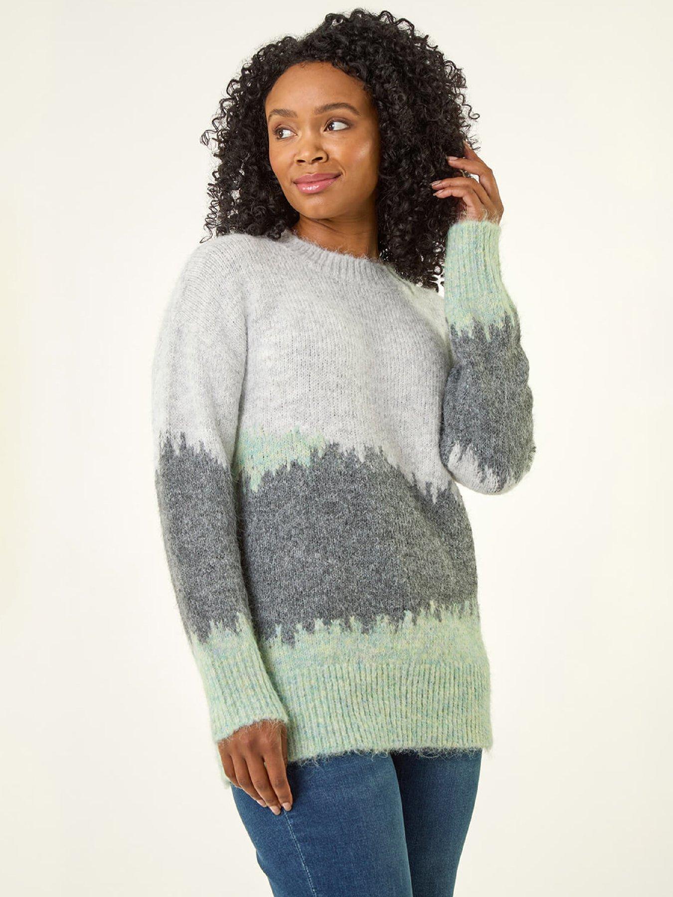 Image 1 of 5 of Roman Petite Abstract Knit Jumper - Grey