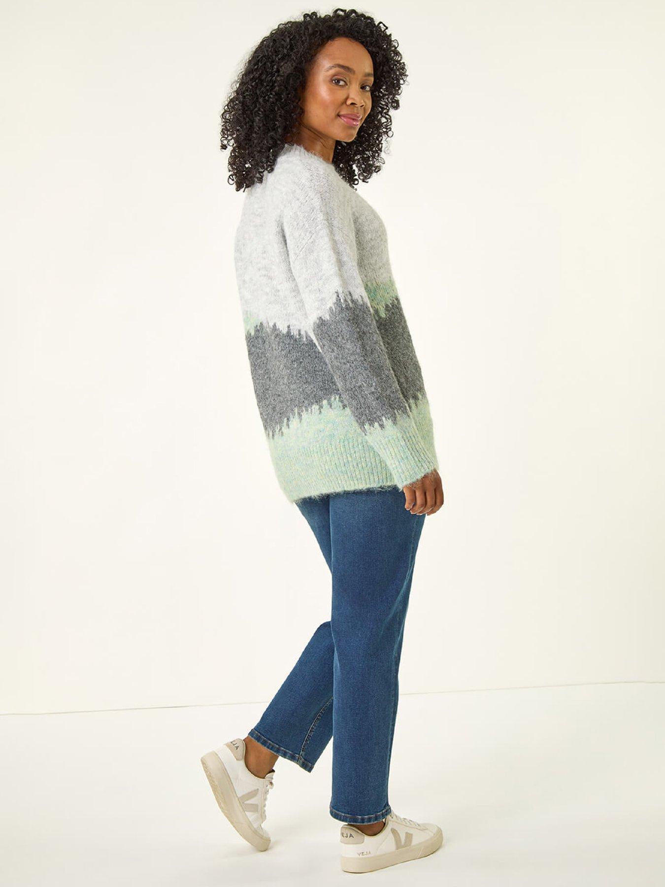 Image 2 of 5 of Roman Petite Abstract Knit Jumper - Grey