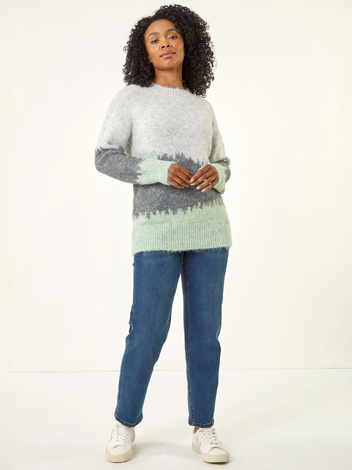 Image 3 of 5 of Roman Petite Abstract Knit Jumper - Grey