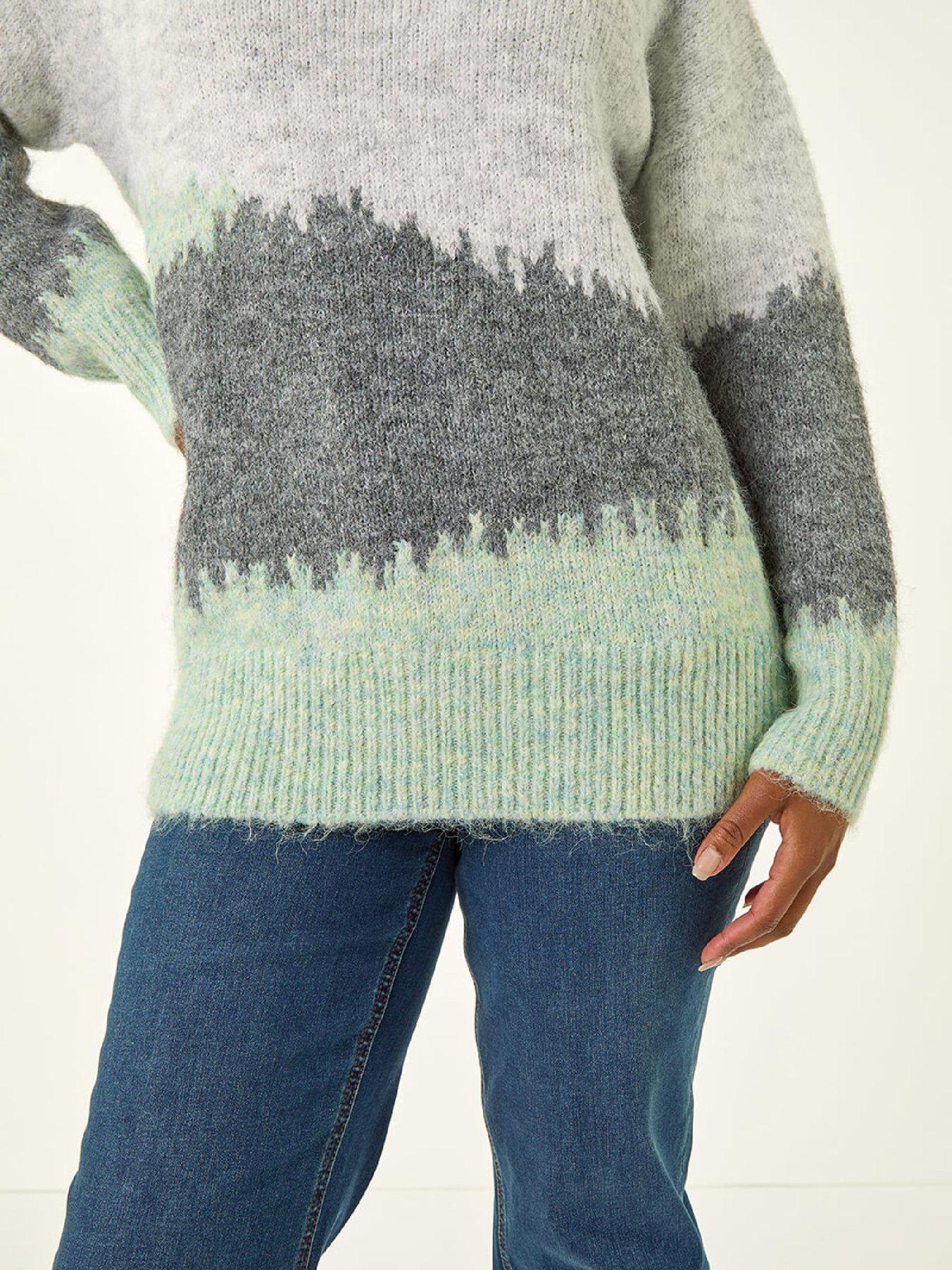 Image 4 of 5 of Roman Petite Abstract Knit Jumper - Grey