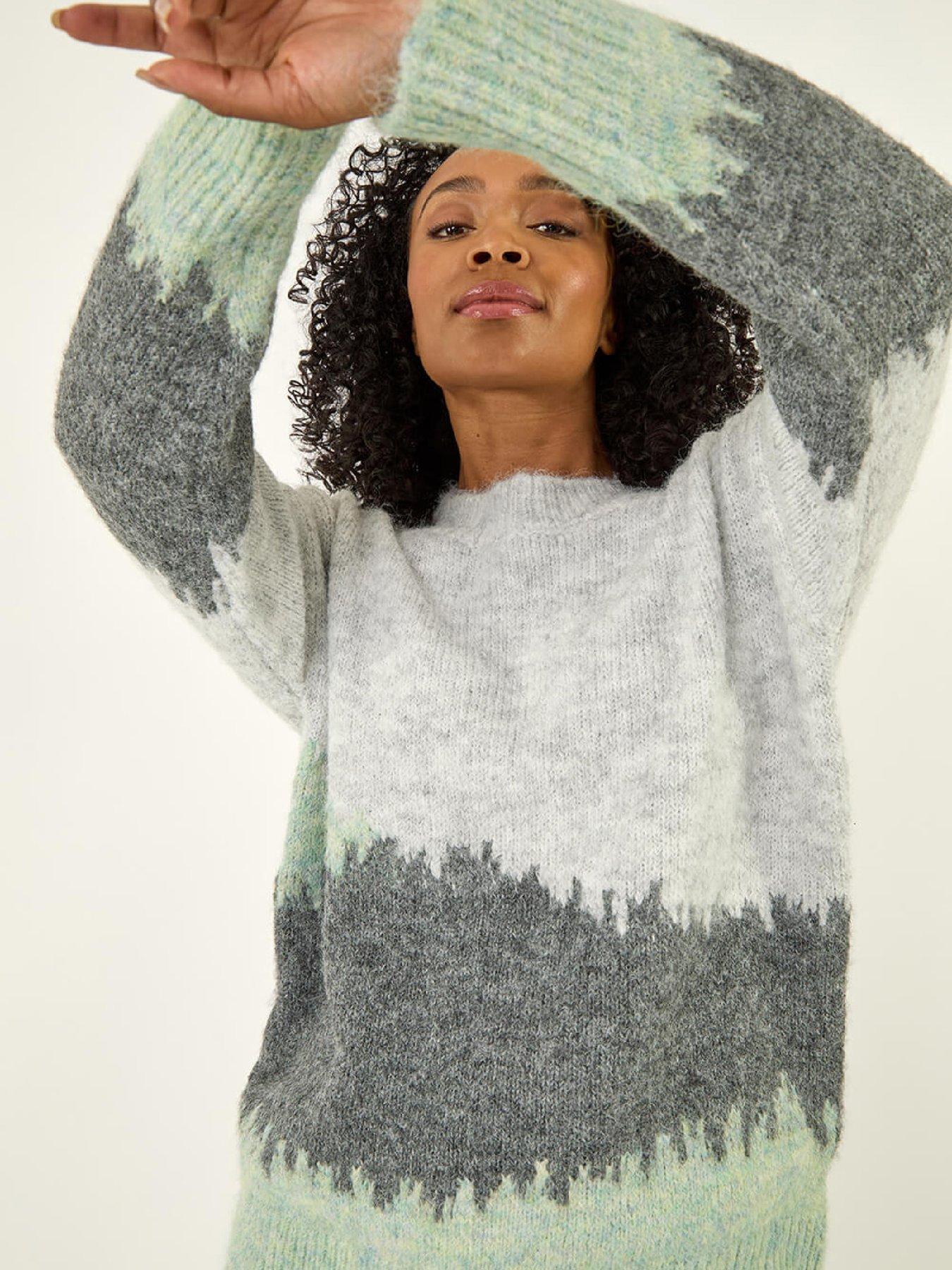 Image 5 of 5 of Roman Petite Abstract Knit Jumper - Grey
