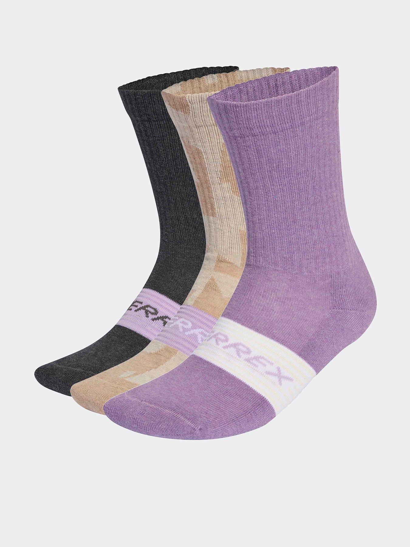 adidas Terrex Womens 3 Pack Hiking Socks - Purple