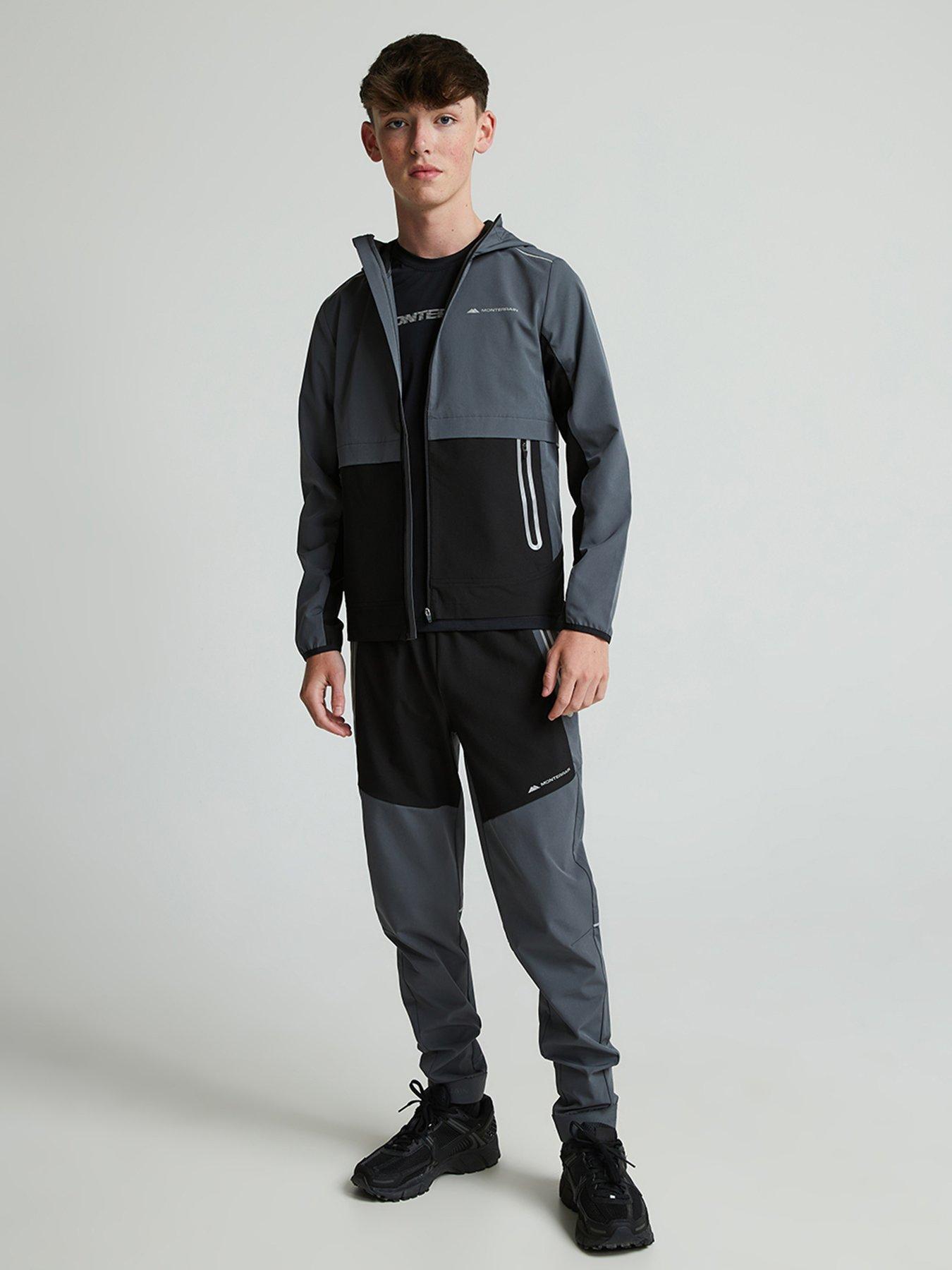 Image 3 of 6 of Monterrain Boys Ventax Woven Running Pants - Jet / Iron Gate