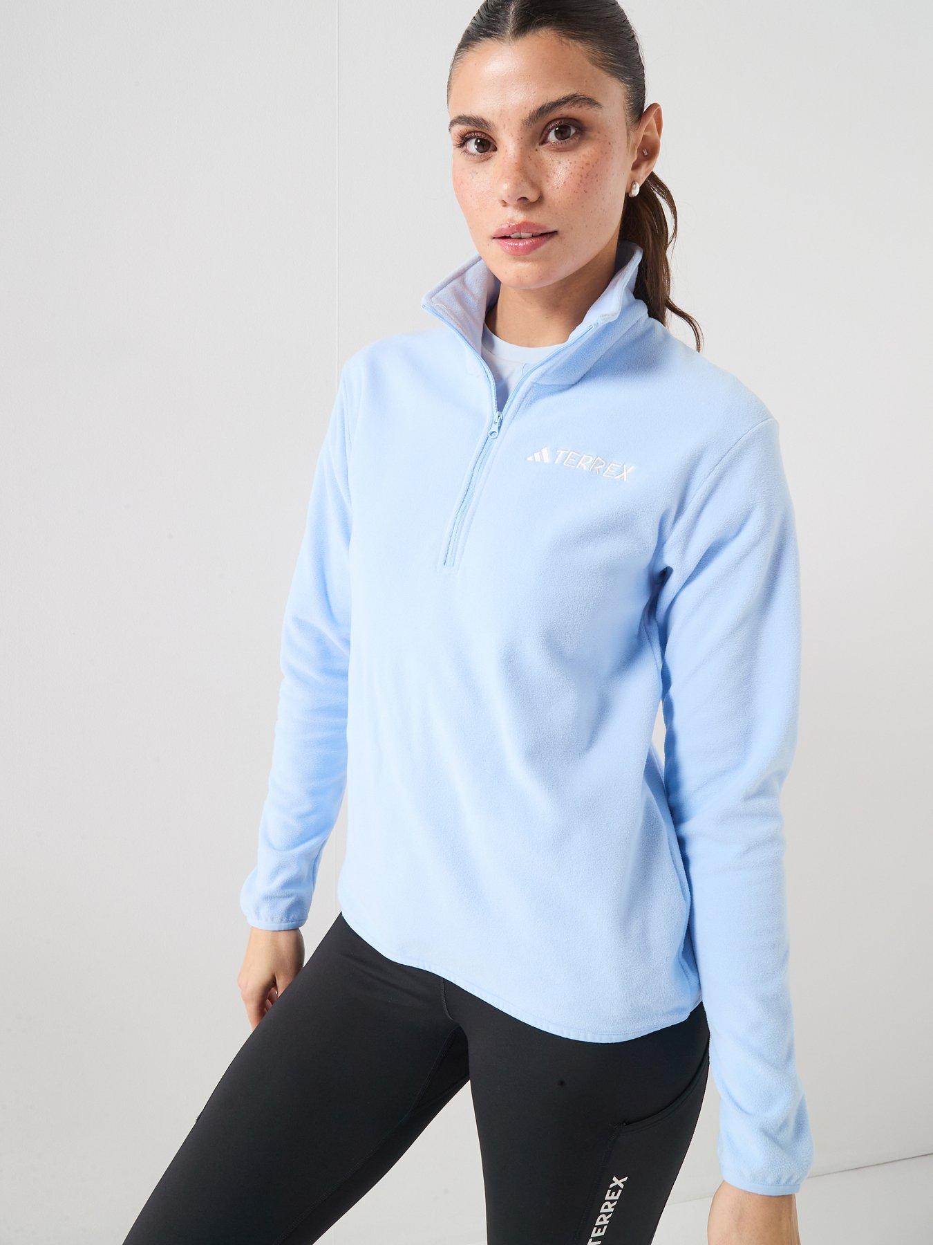 adidas Terrex Womens Mountain Essentials 1/2 Zip Fleece, Globlu, Size Xl, Women