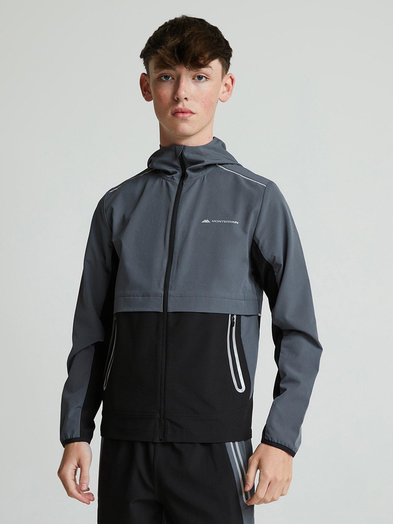 Monterrain Boys Ventax Woven Zt Hood Coat - Jet Black / Iron Gate