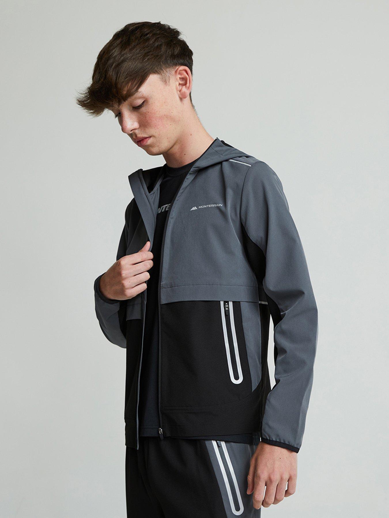 Monterrain Boys Ventax Woven Zt Hood Coat - Jet Black / Iron Gate