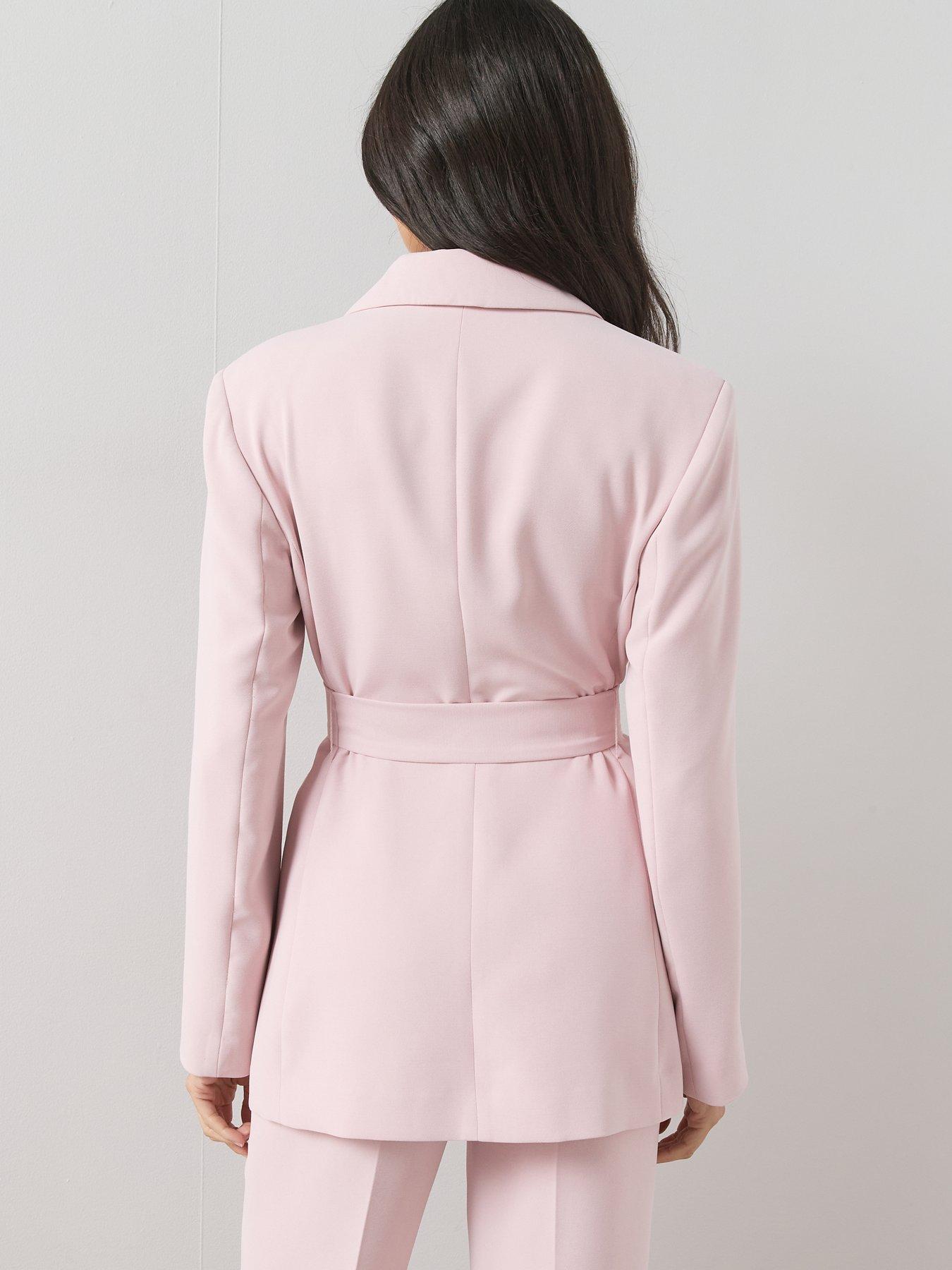 Image 2 of 7 of The Very Collection Belt Cinched Blazer - Pink