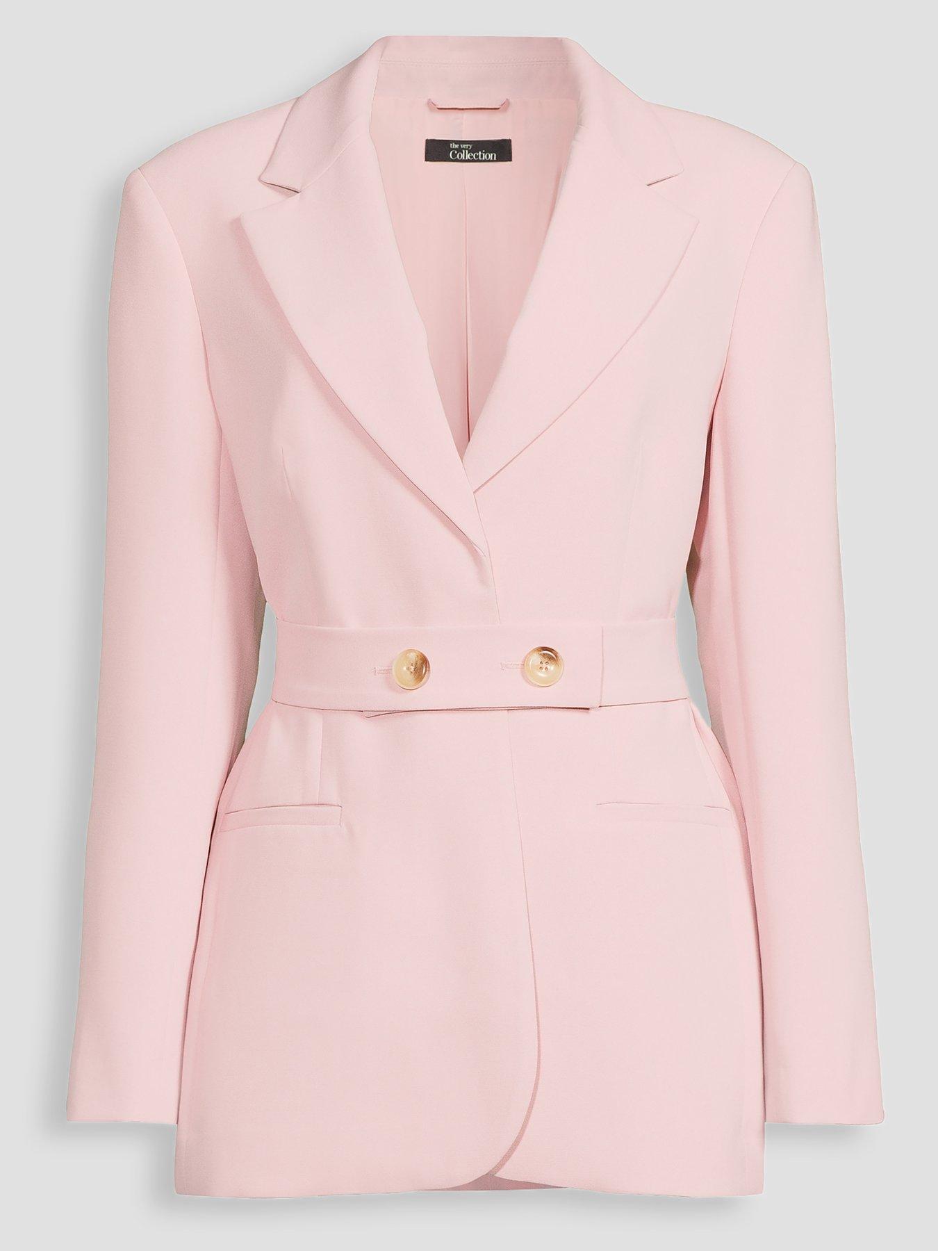 Image 7 of 7 of The Very Collection Belt Cinched Blazer - Pink