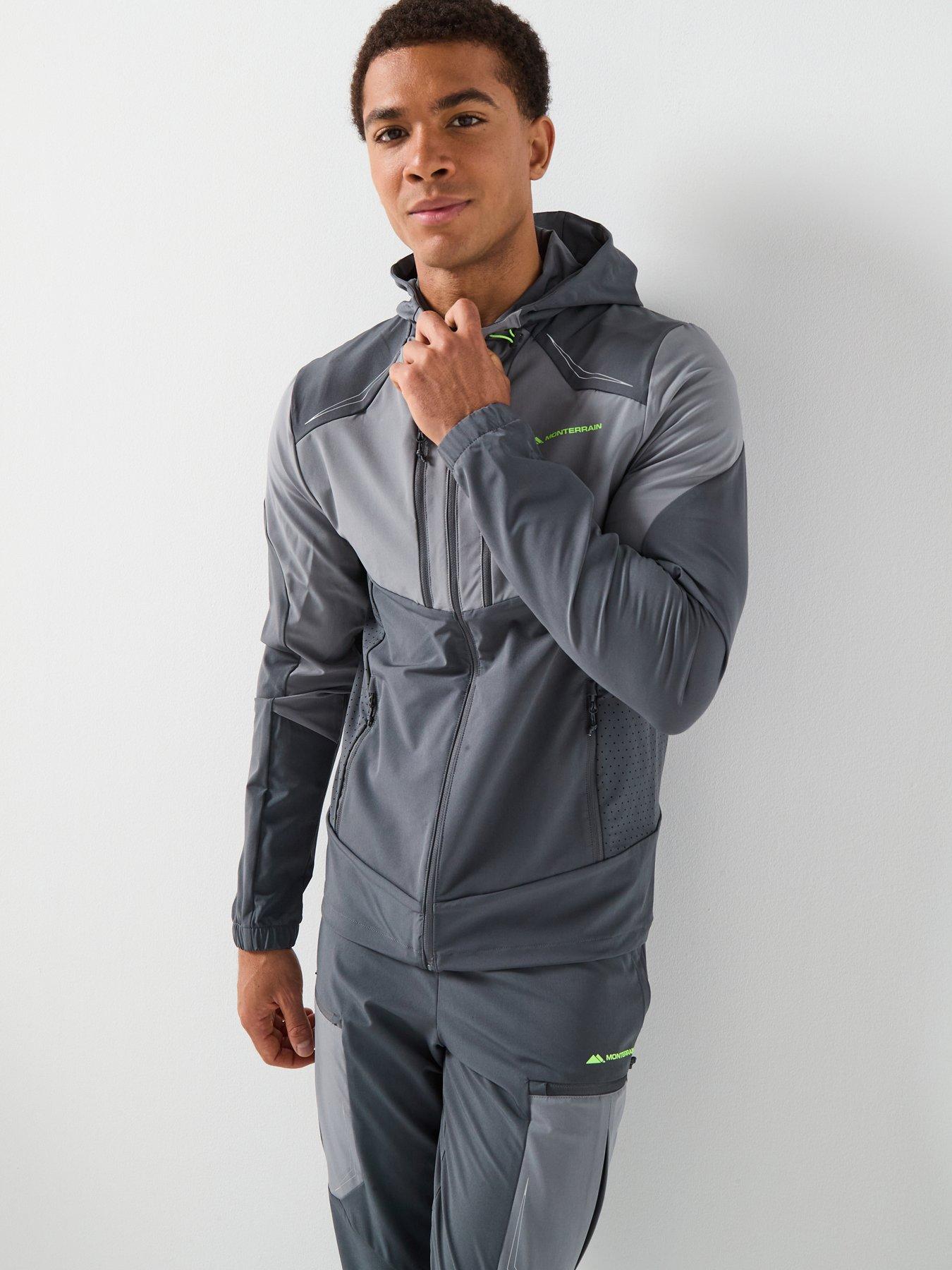 Monterrain Mens Orbit Woven Running Hoody - Grey