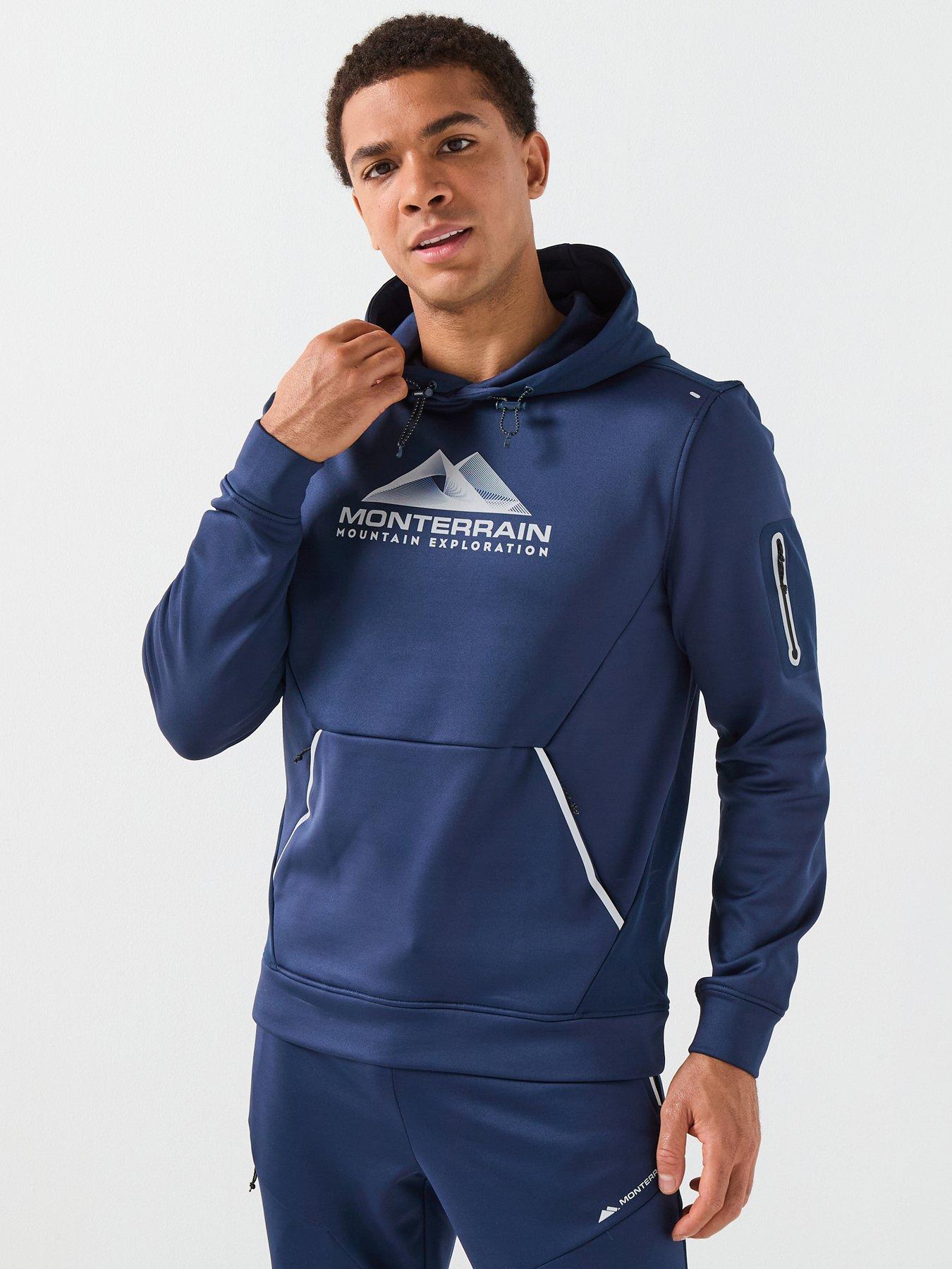 Image 1 of 6 of Monterrain Mens Speed 20 Poly Fleece Overhead Hoody - Blue