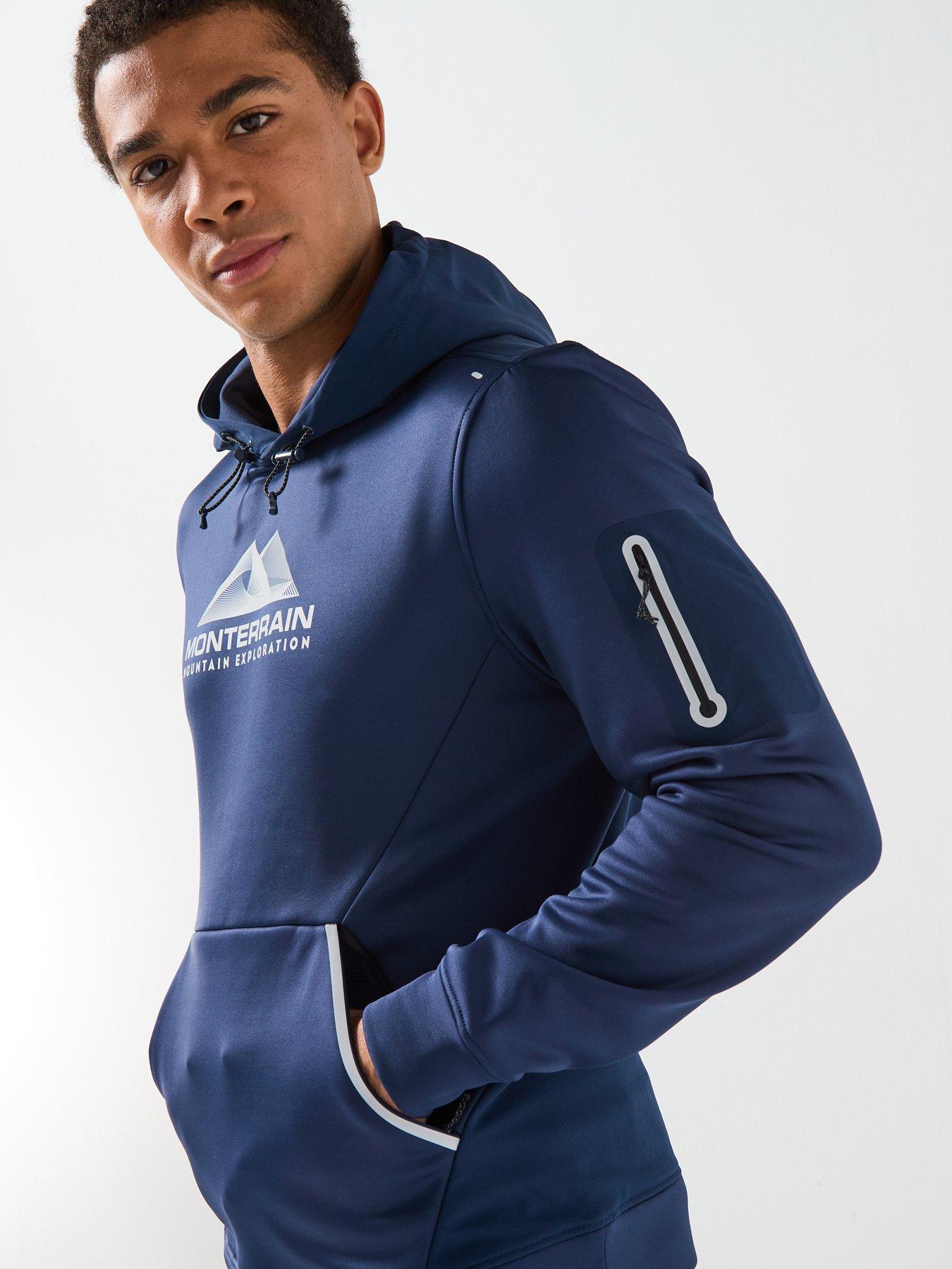 Image 5 of 6 of Monterrain Mens Speed 20 Poly Fleece Overhead Hoody - Blue