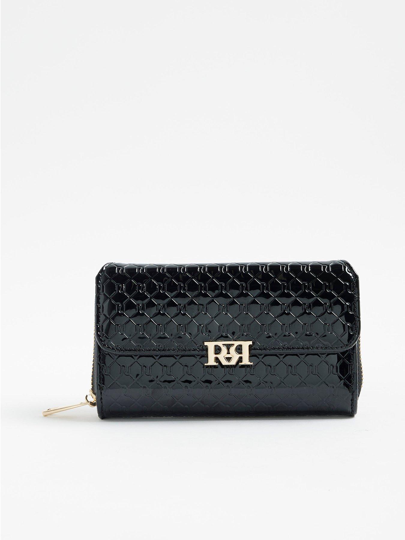 River Island Ri Monogram Embossed Purse - Black
