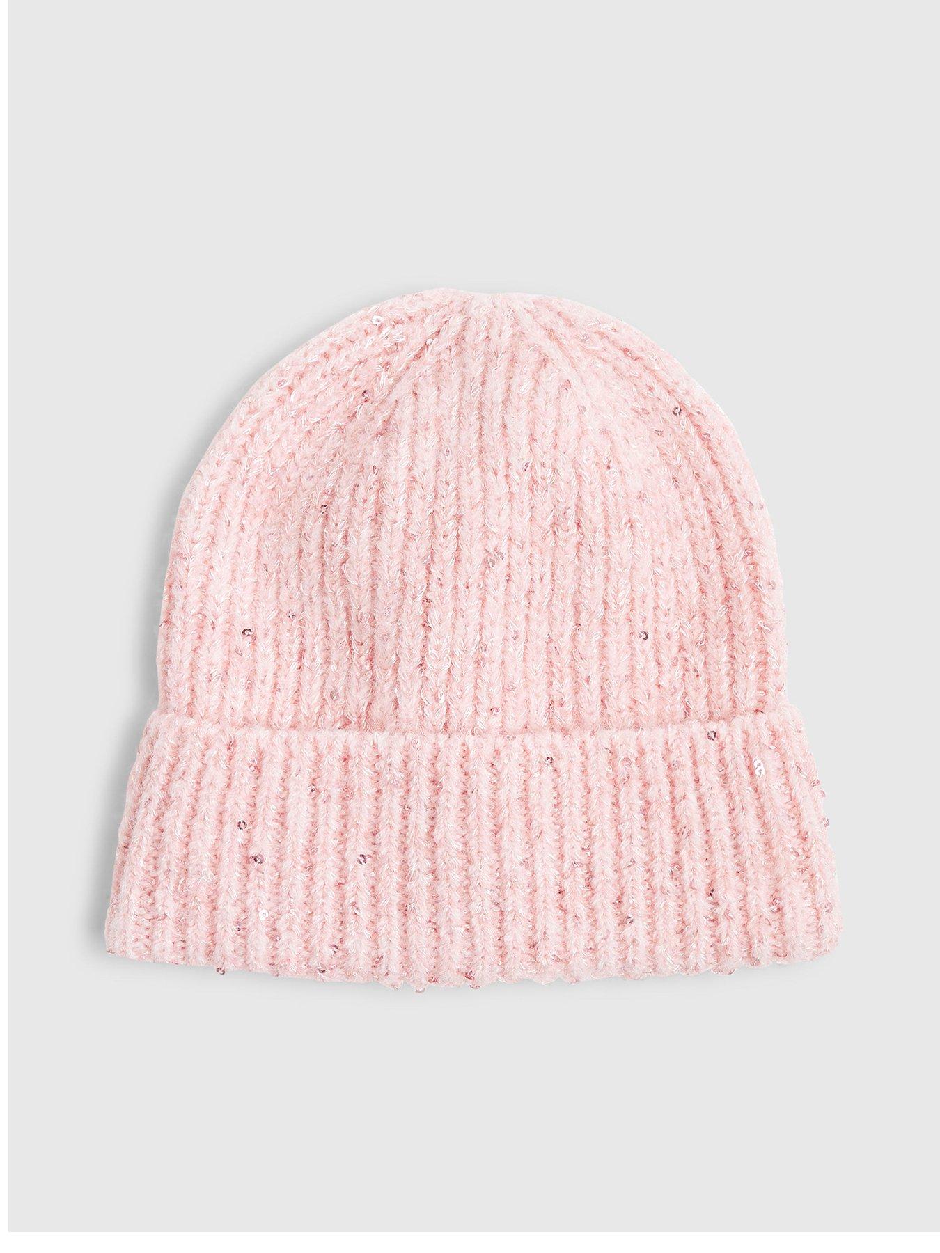 River Island Sequin Beanie - Pink