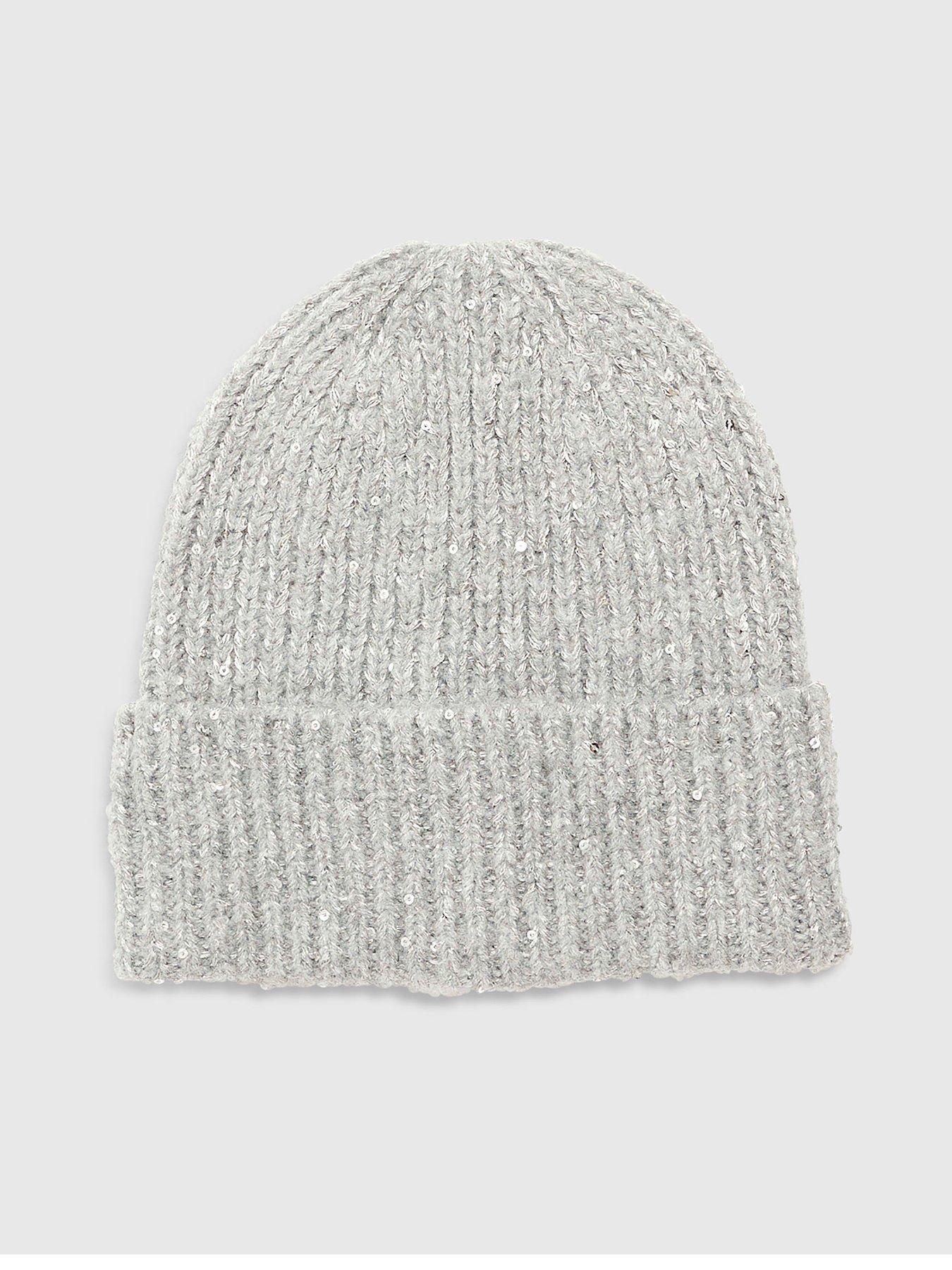 River Island Sequin Beanie - Grey