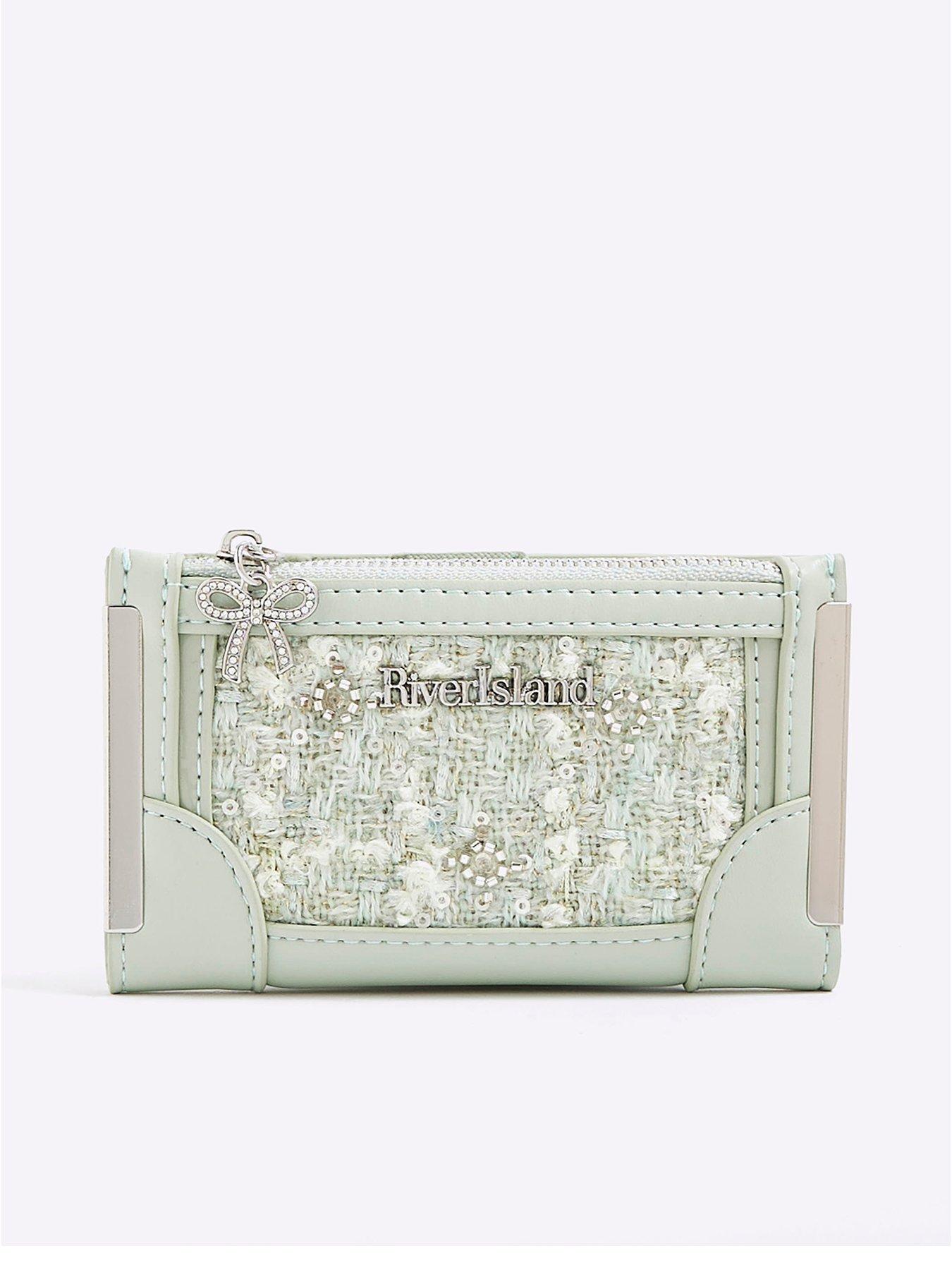 River Island Boucle Bow Mini Bag - Green