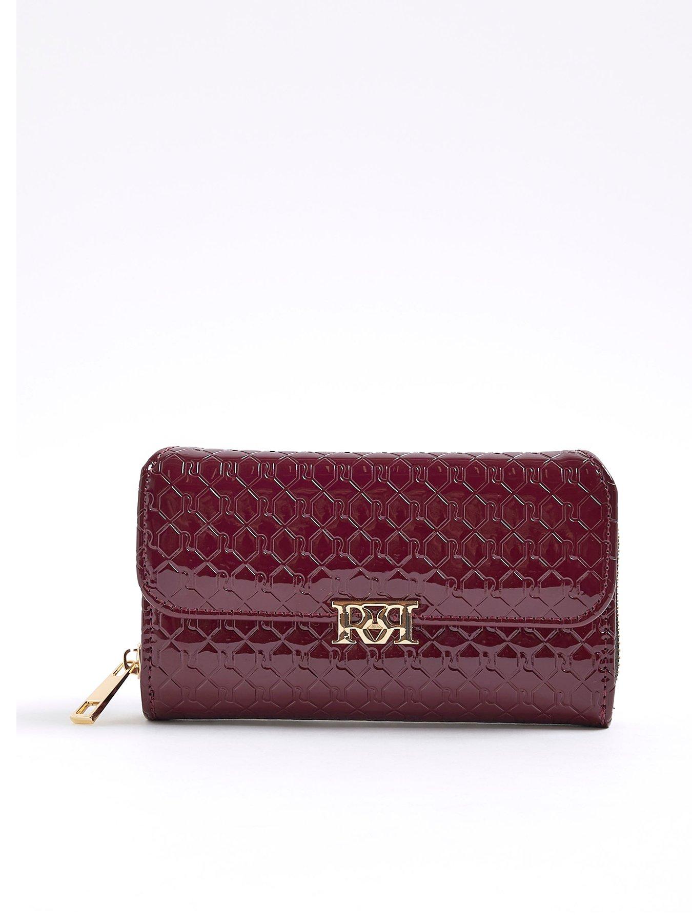 River Island Ri Monogram Embossed Flap Bag - Red