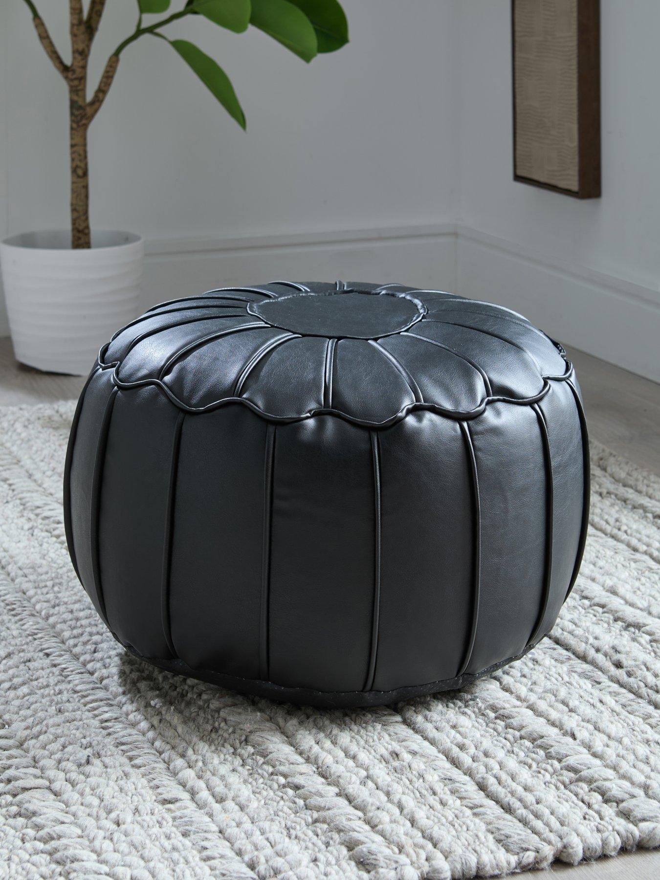 The Very Collection Moroccan Distressed Leather Pouffe