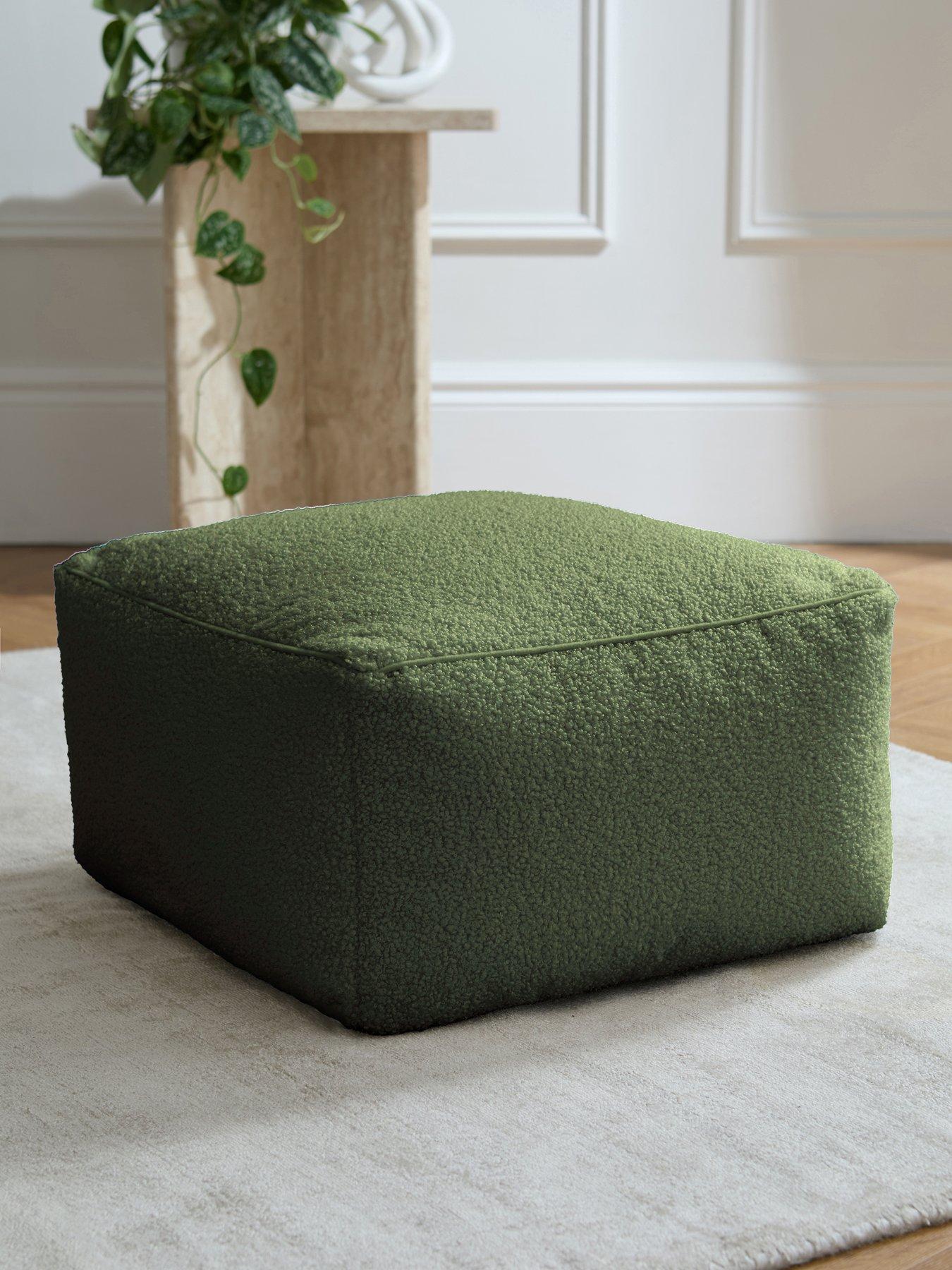 The Very Collection Boucle Square Footstool Beanbag