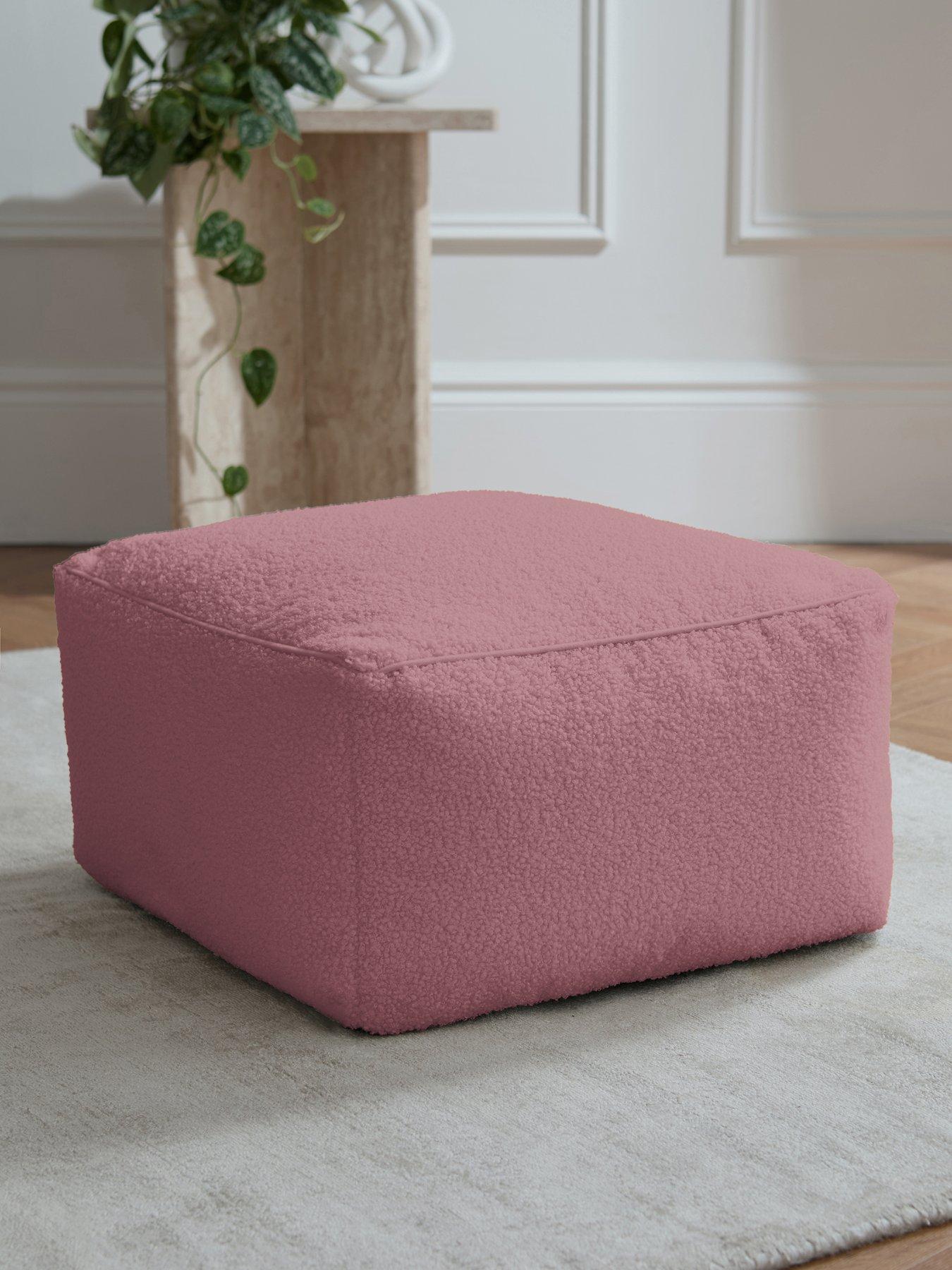 The Very Collection Boucle Square Footstool Beanbag