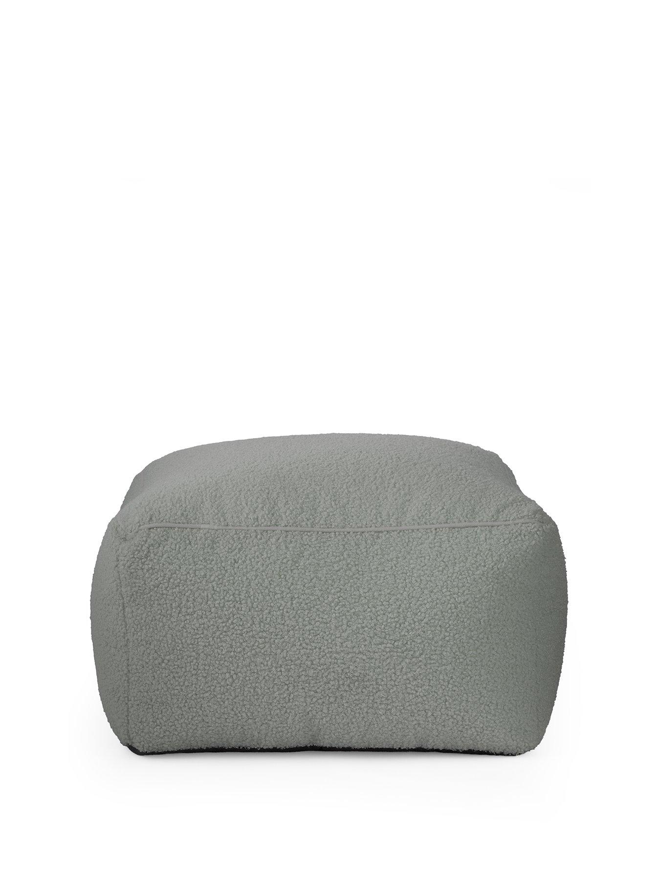 Image 2 of 6 of The Very Collection Boucle Square Footstool Beanbag