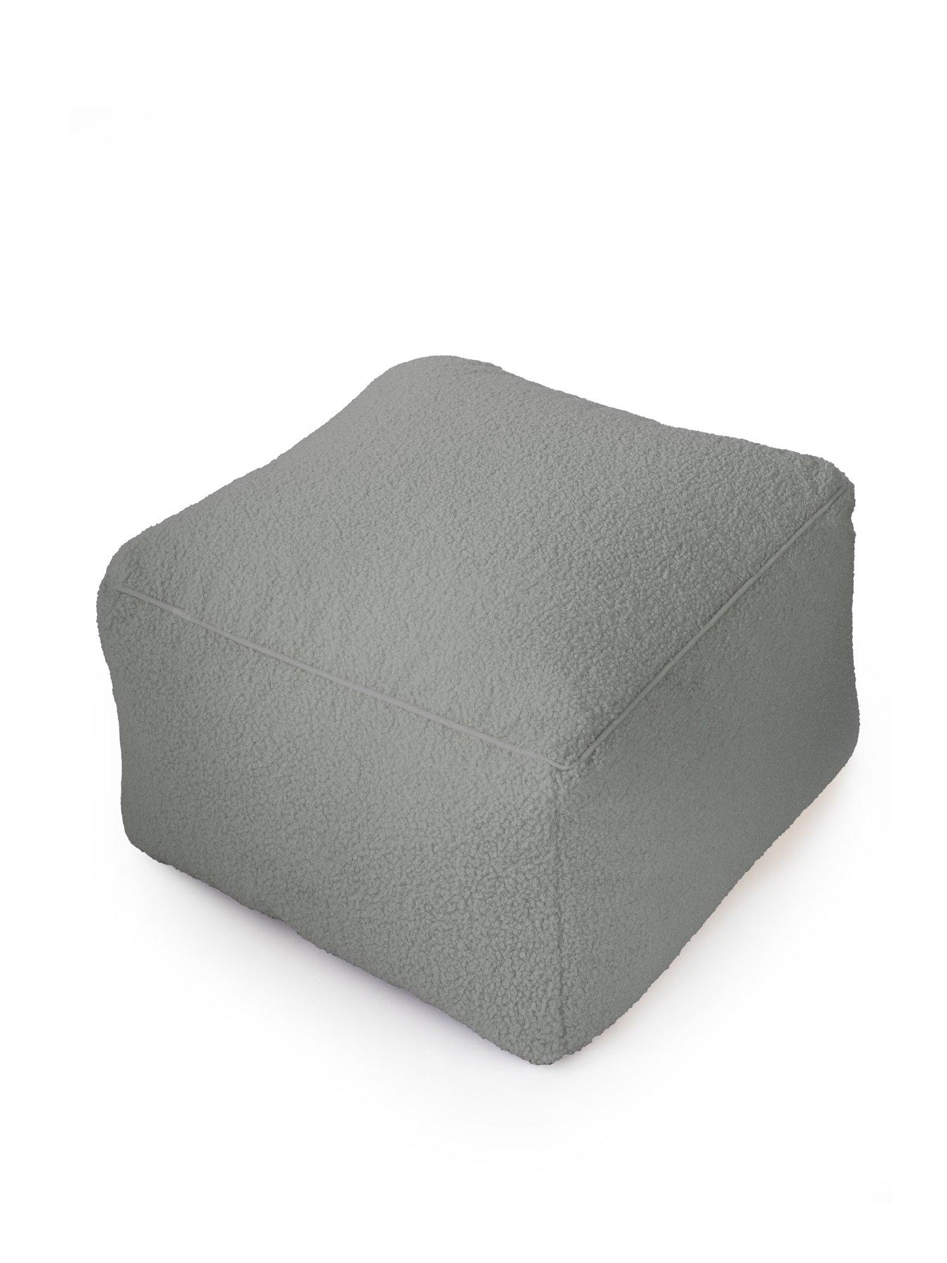 Image 4 of 6 of The Very Collection Boucle Square Footstool Beanbag