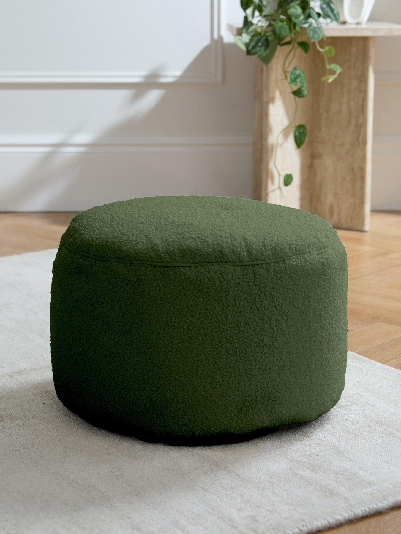 The Very Collection Boucle Round Footstool Beanbag