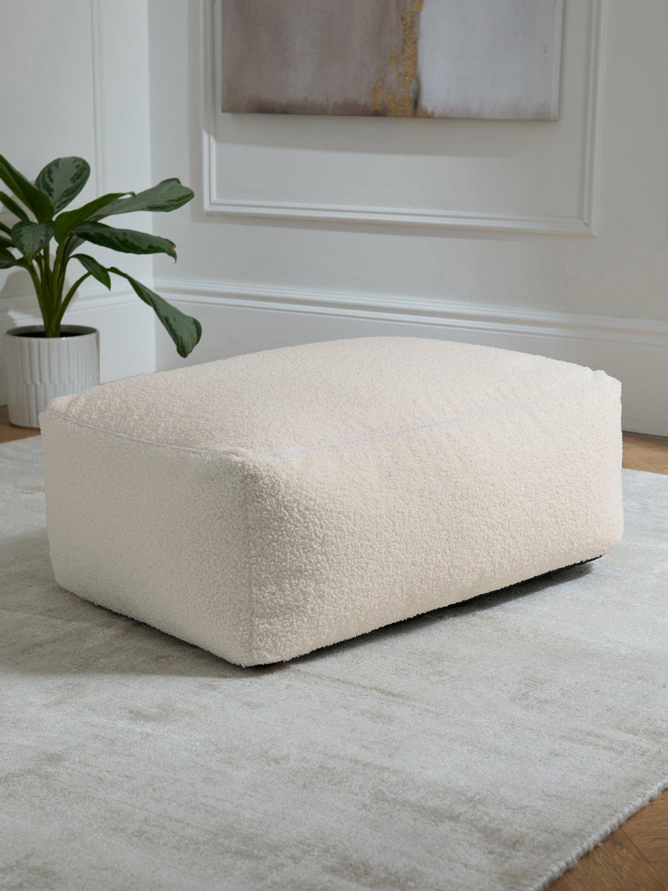 very-home-boucle-rectangle-footstool-beanbag
