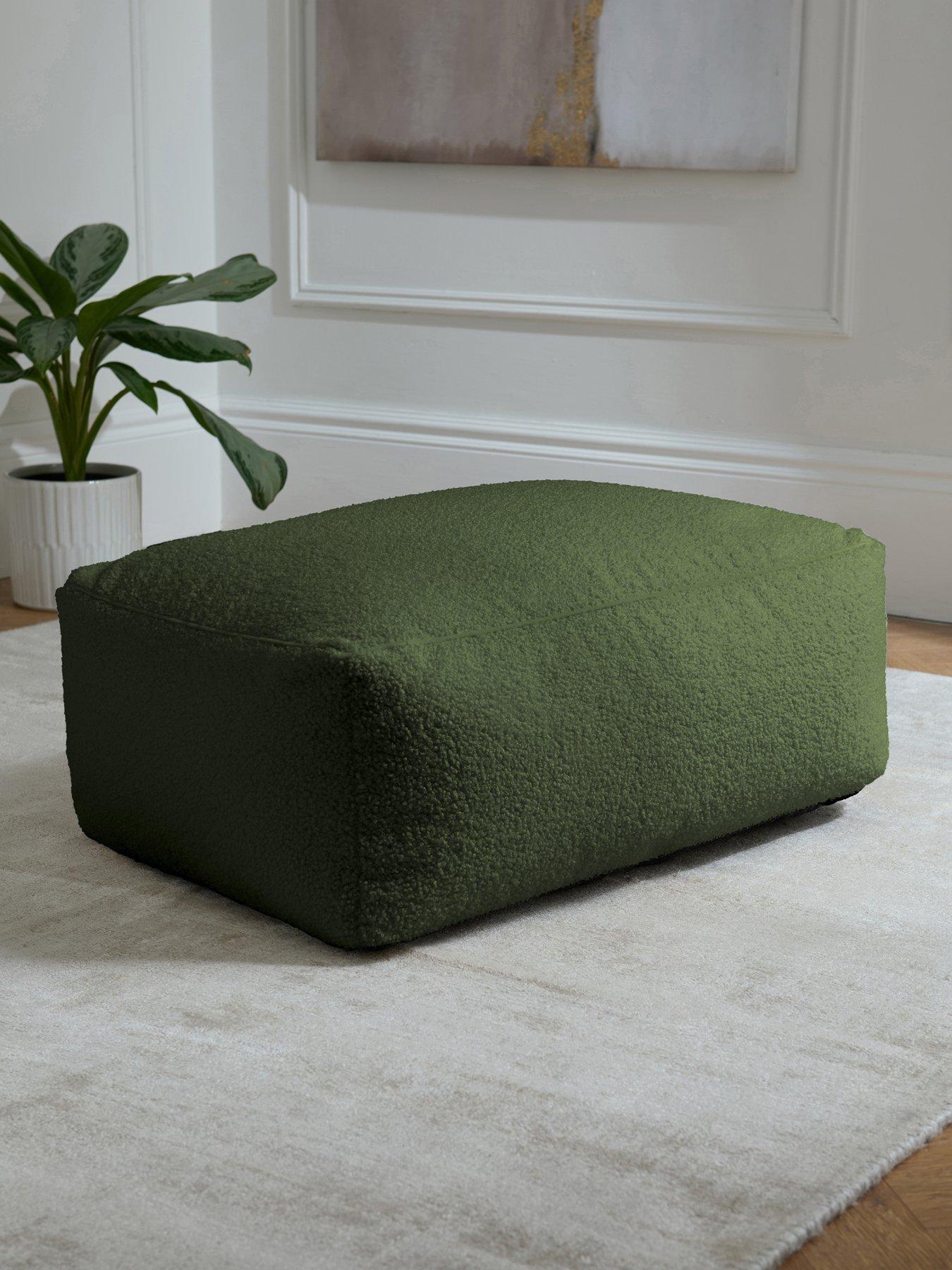 very-home-boucle-rectangle-footstool-beanbag