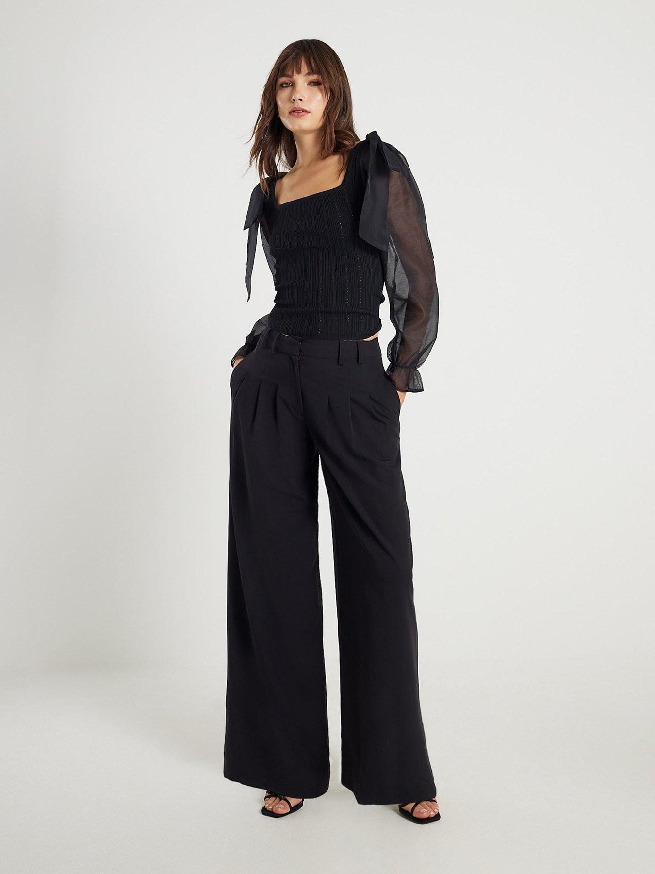 Image 1 of 4 of River Island Hybrid Top - Black