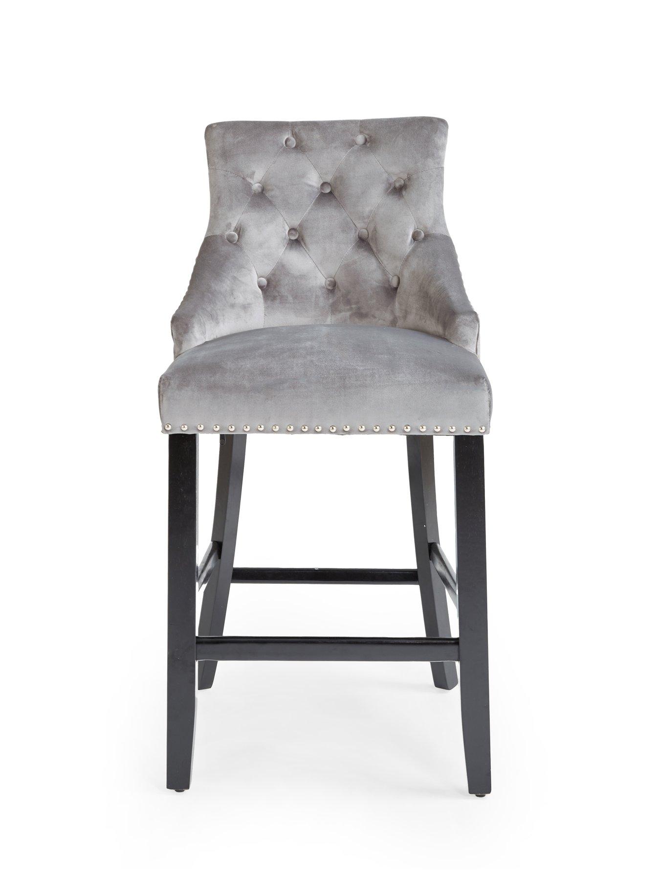 Image 3 of 7 of The Very Collection Warwick Velvet Bar Stool Pair - FSC&reg; Certified