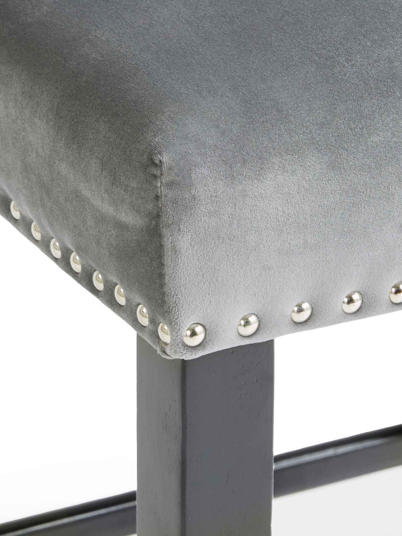 Image 6 of 7 of The Very Collection Warwick Velvet Bar Stool Pair - FSC&reg; Certified