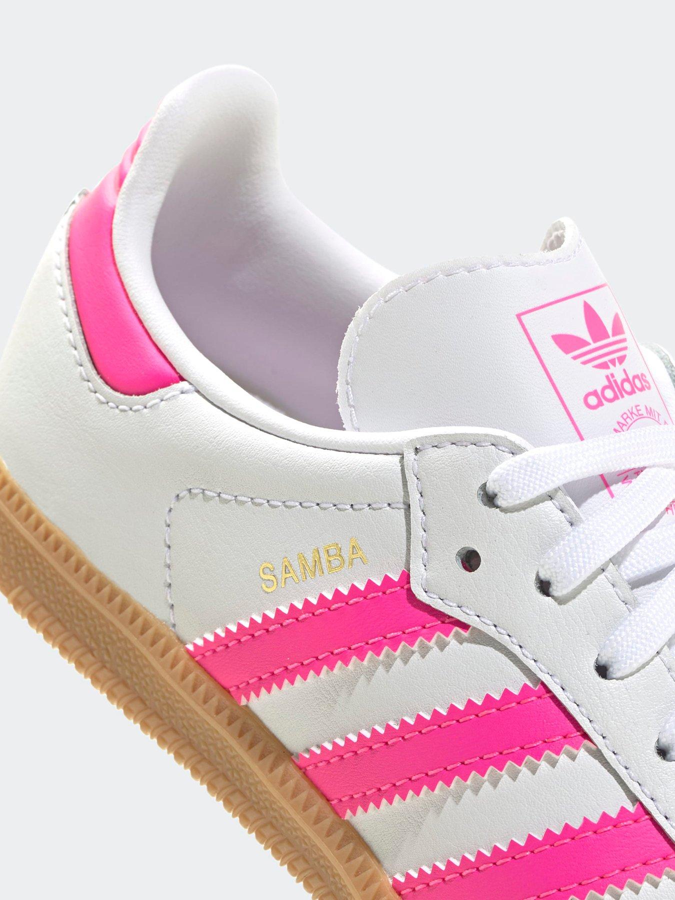 adidas Originals Kids Samba OG Trainers - White/pink | Very