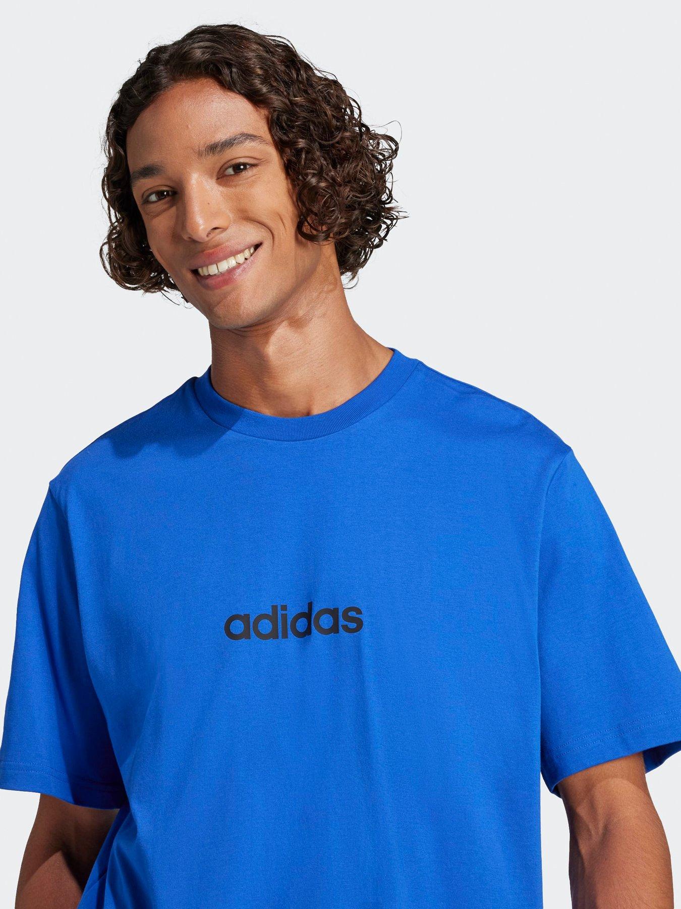 adidas Originals Mens Graphic Linear T-Shirt - Blue | Very