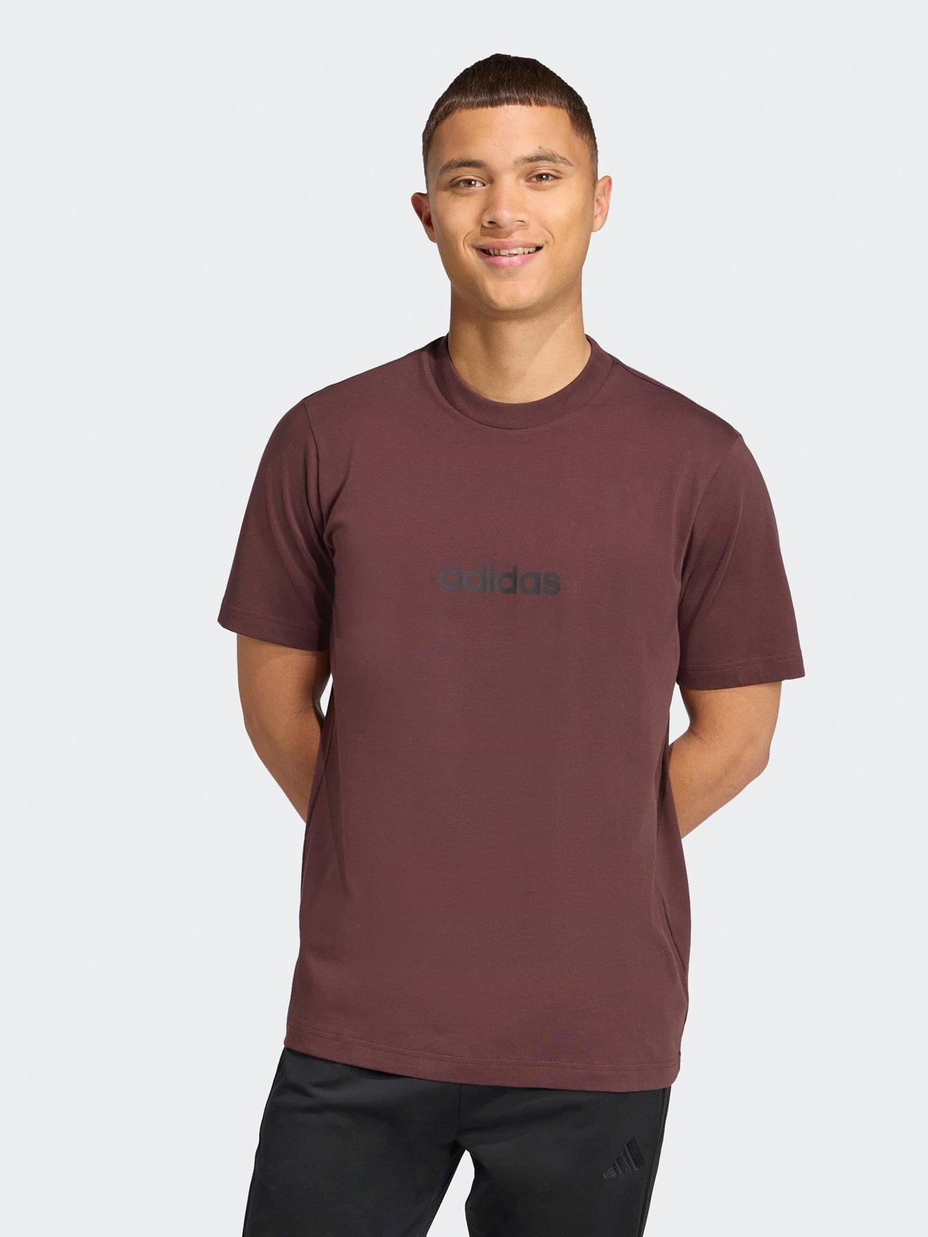 adidas Originals Mens Graphic Linear T-Shirt  - Brown