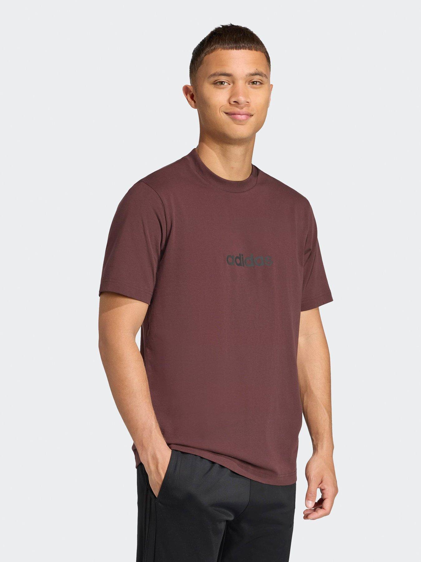adidas Originals Mens Graphic Linear T-Shirt - Brown | Very