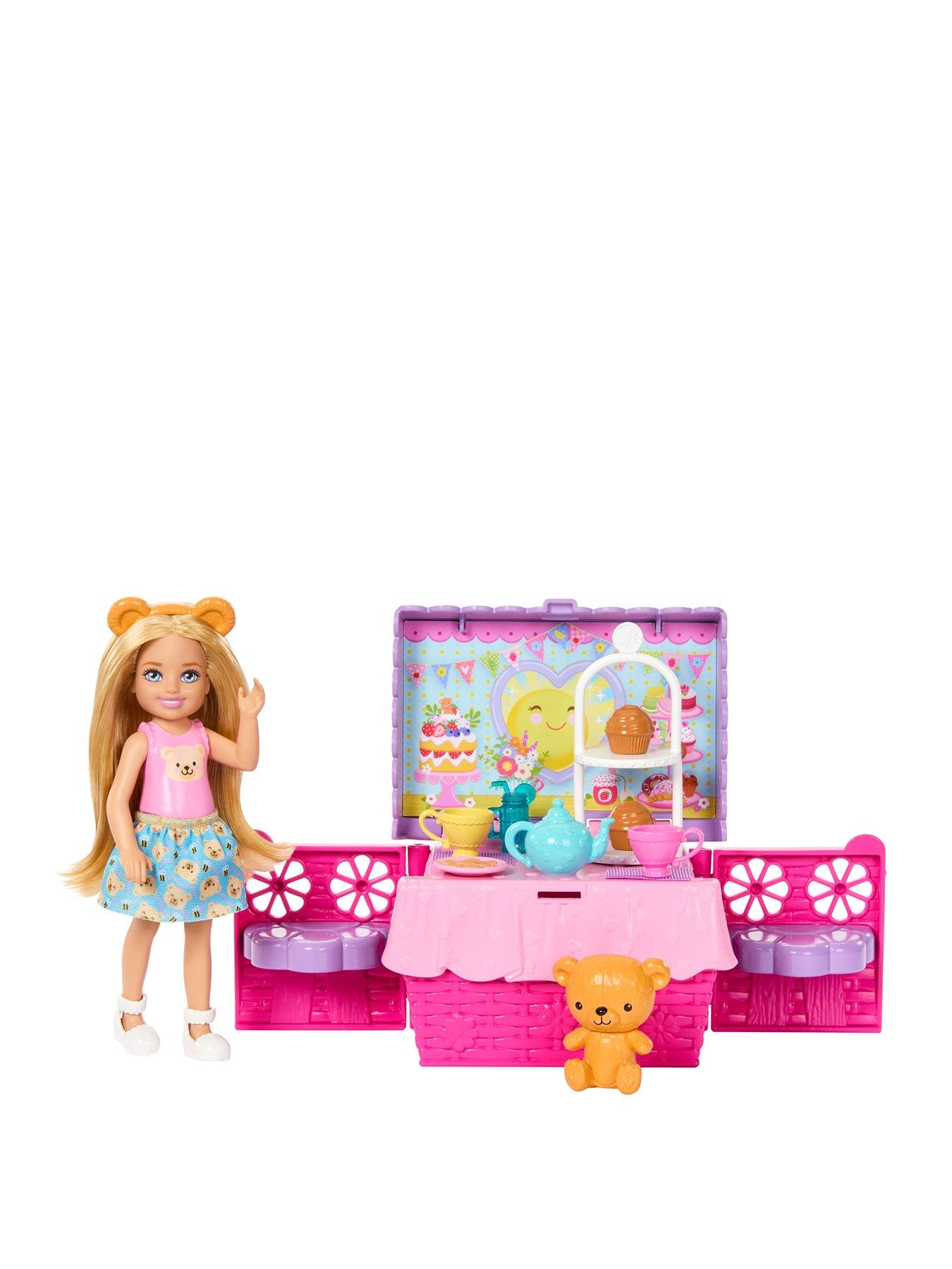 Barbie Family  &  Friends Club Chelsea Pop-Up Tea Party Playset with Small Doll